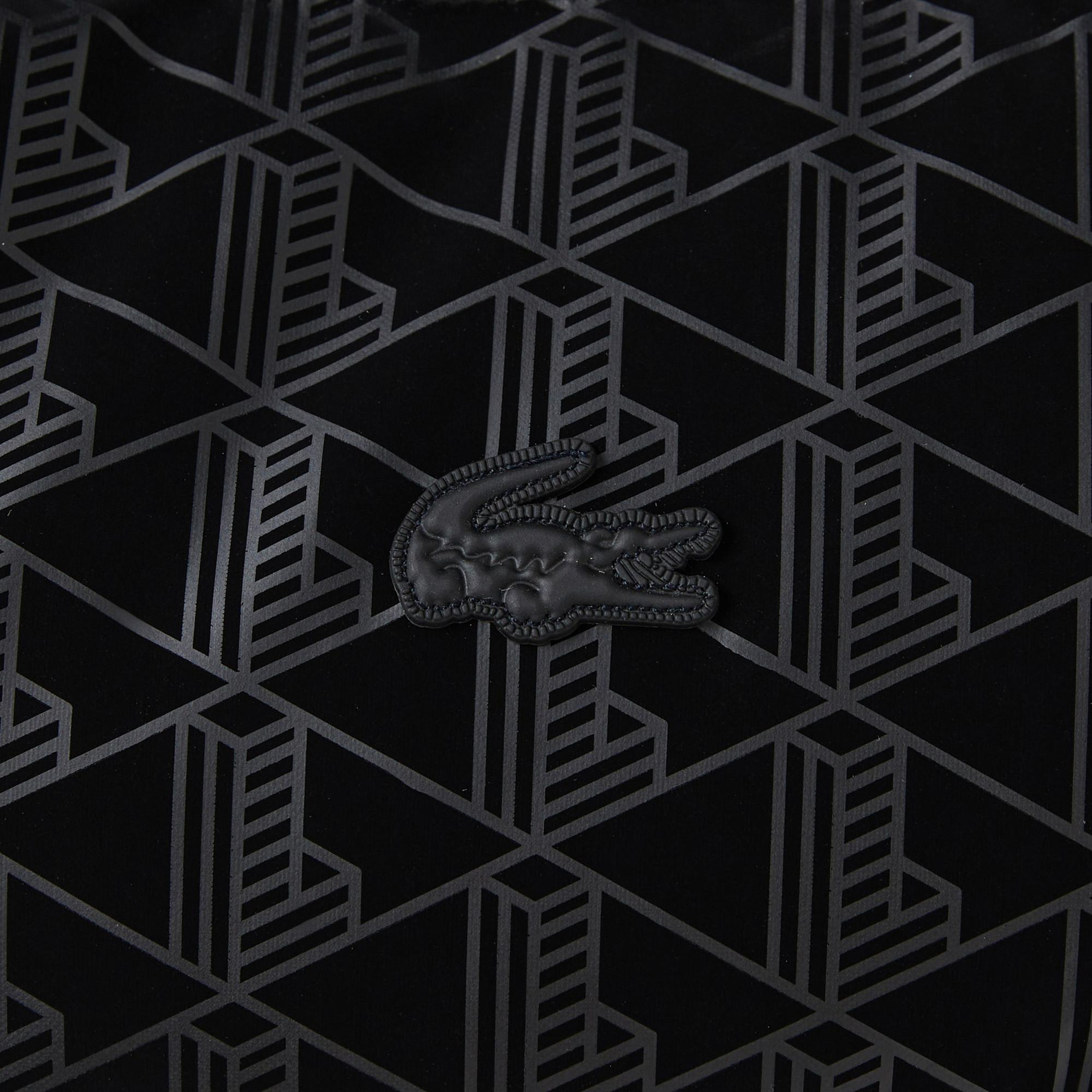 Lacoste Kadın Kapüşonlu Monogram Siyah Mont