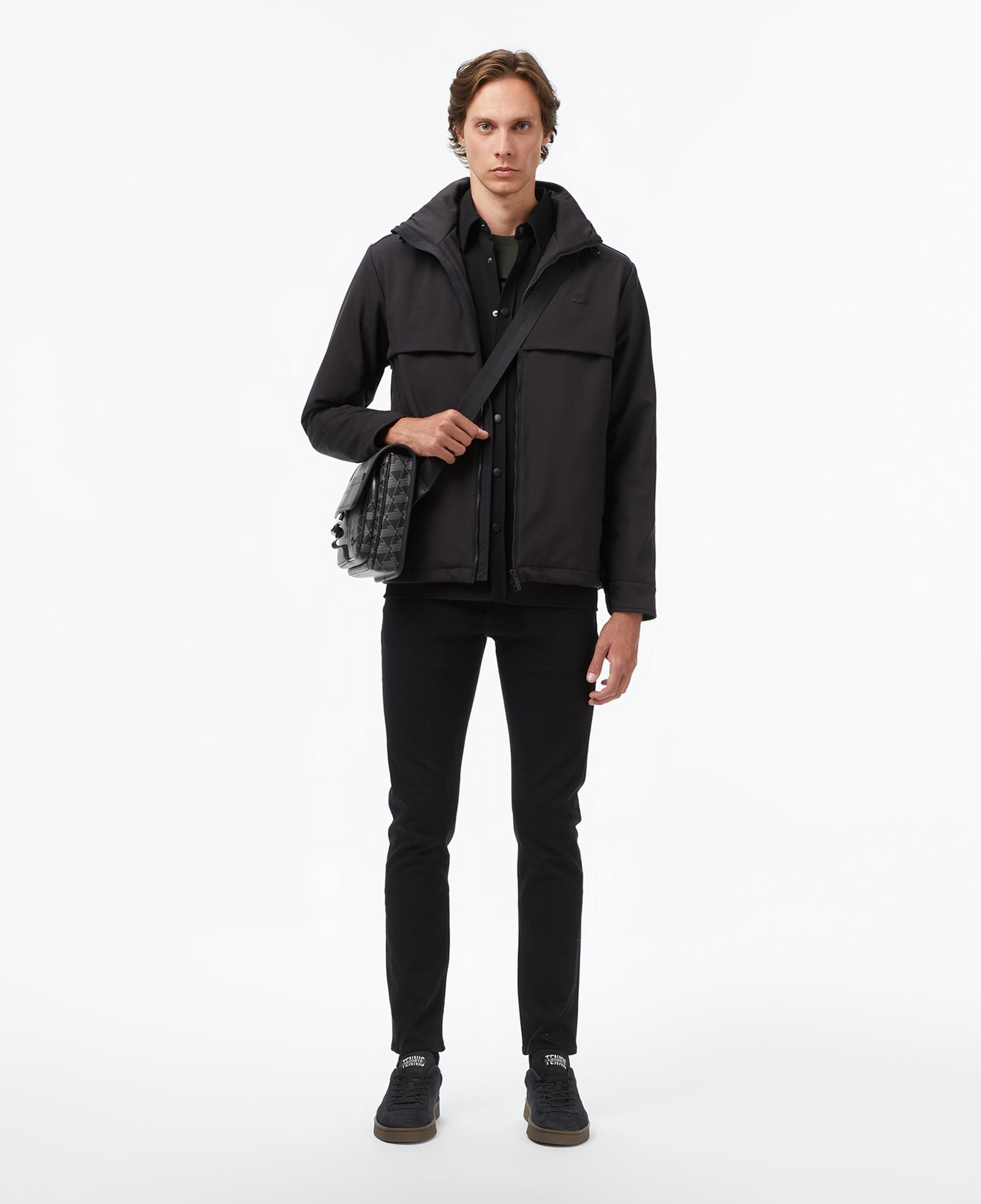 Lacoste Erkek Kapüşonlu Siyah Yağmurluk