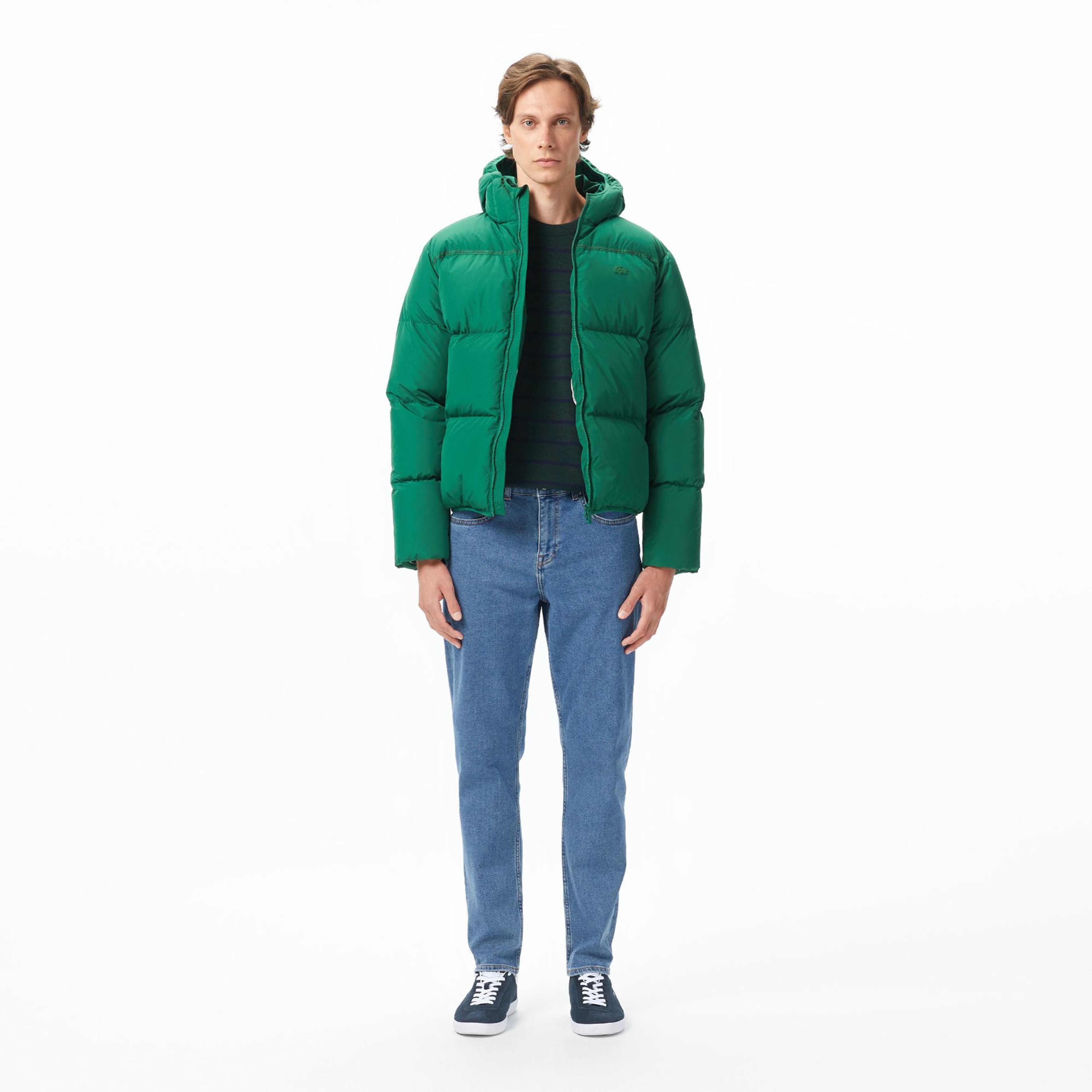 Lacoste Erkek Kapüşonlu Yeşil Mont