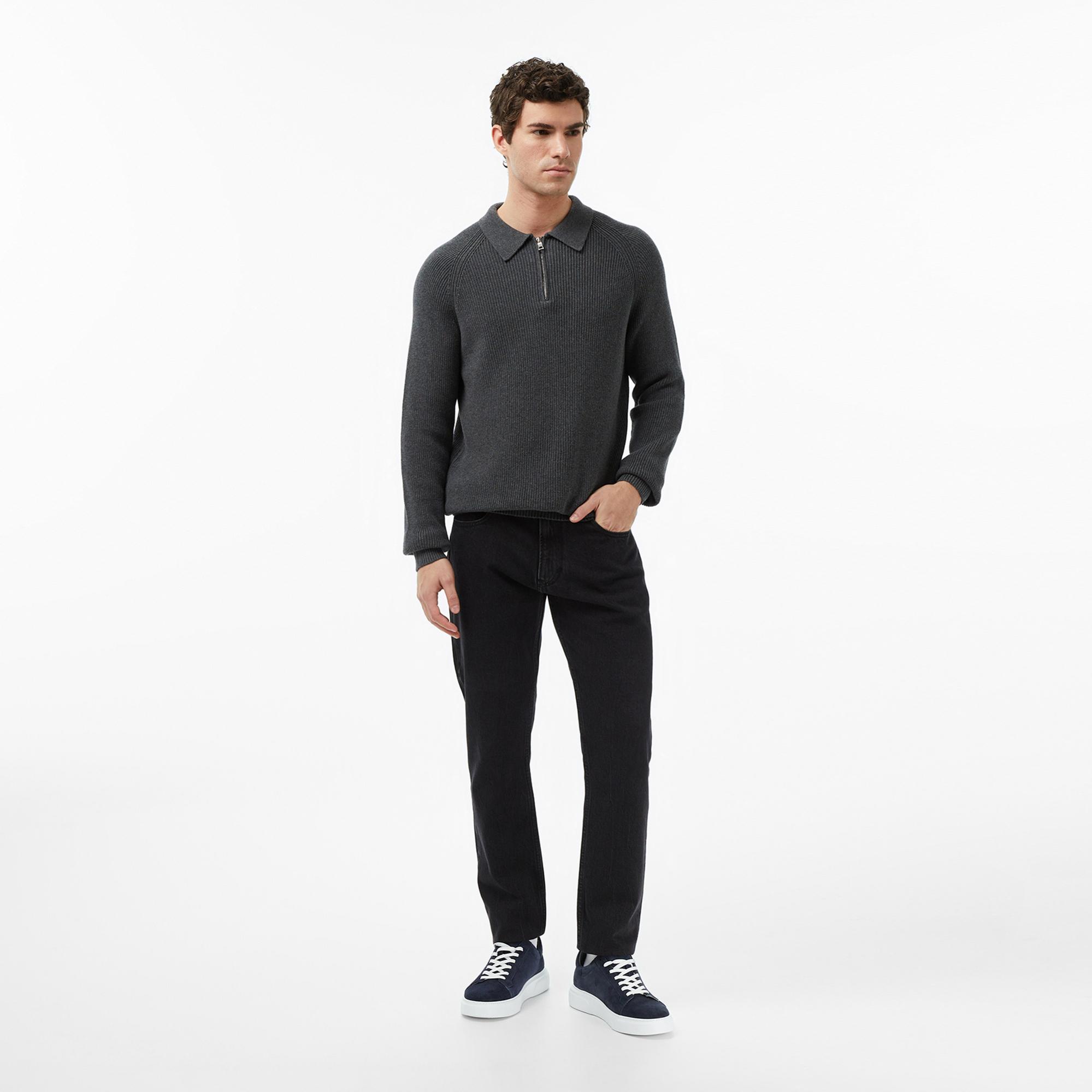 Nautica Erkek Gri Classic Fit Kazak