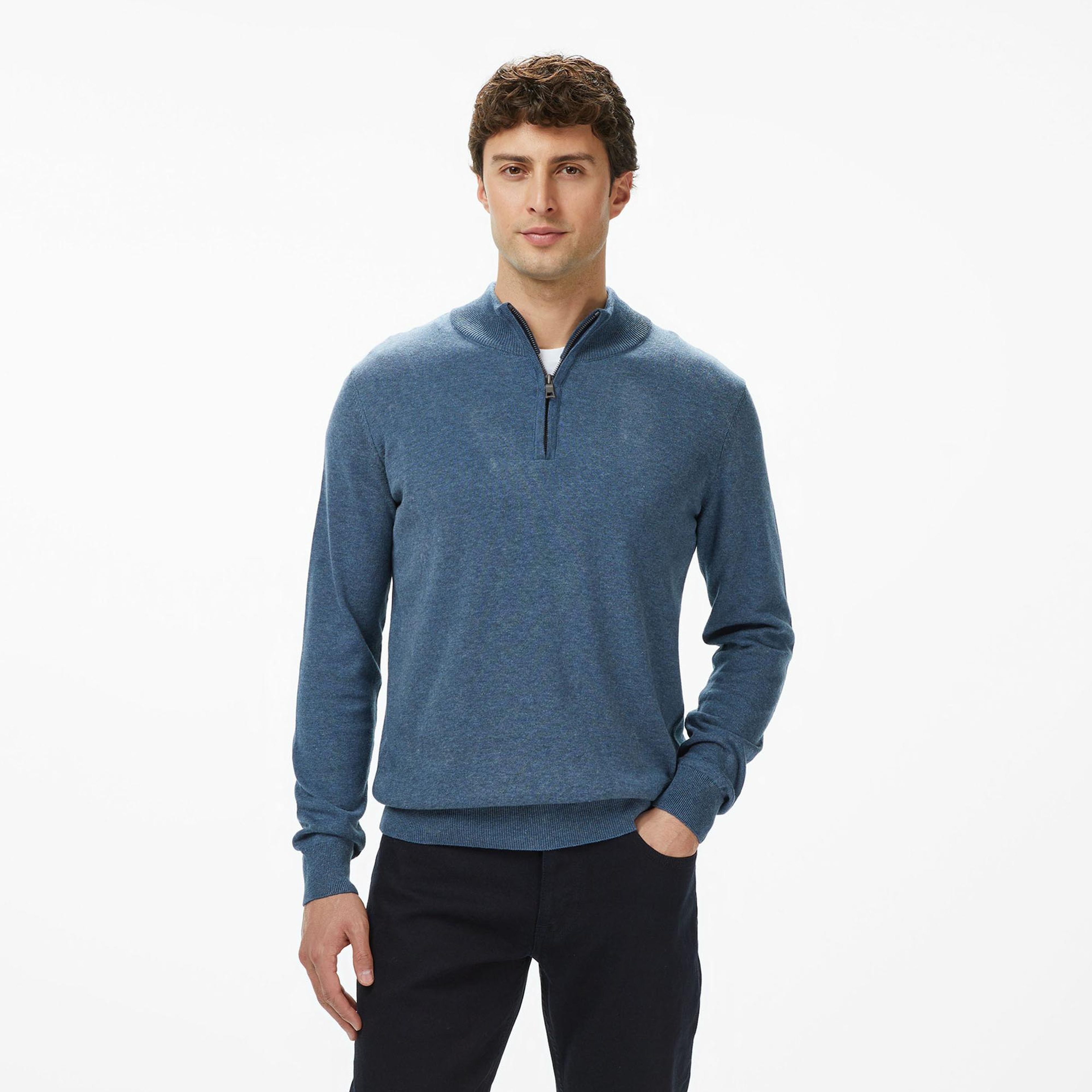 Nautica Erkek Mavi Classic Fit Kazak