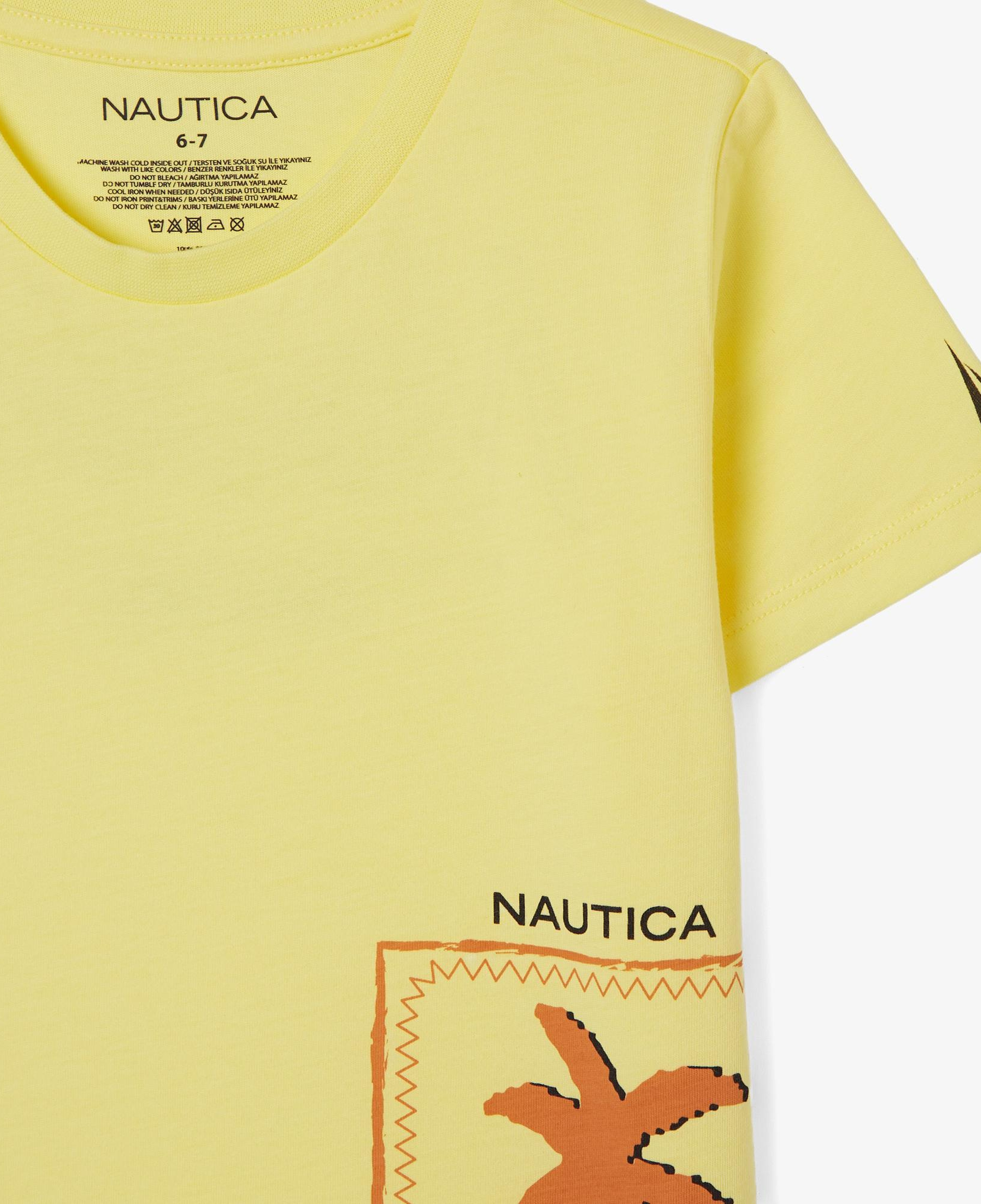 Nautica Erkek Çocuk Sarı Regular Fit Baskılı T-Shirt