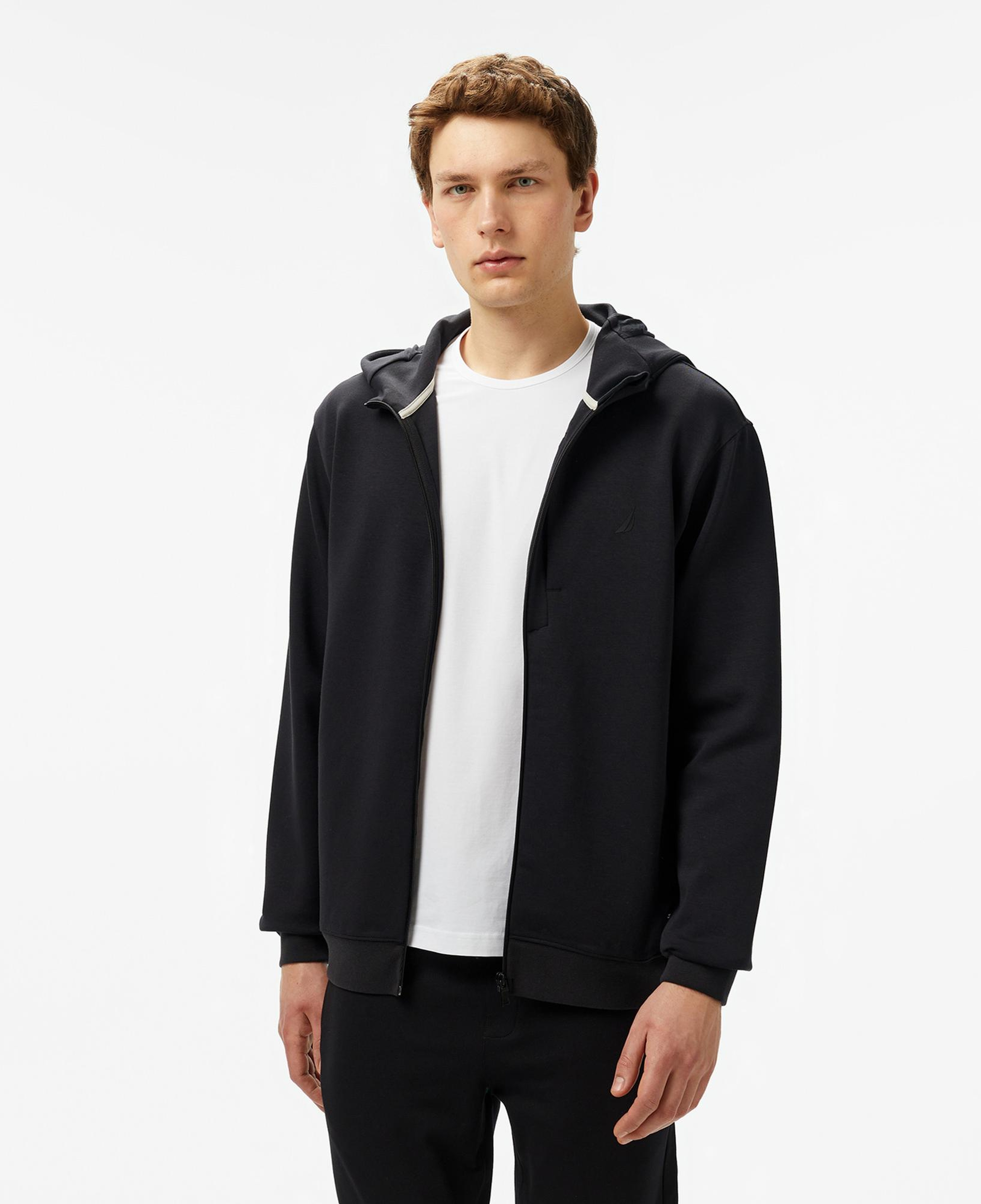 Nautica Erkek Siyah Regular Fit Kapüşonlu Sweatshirt