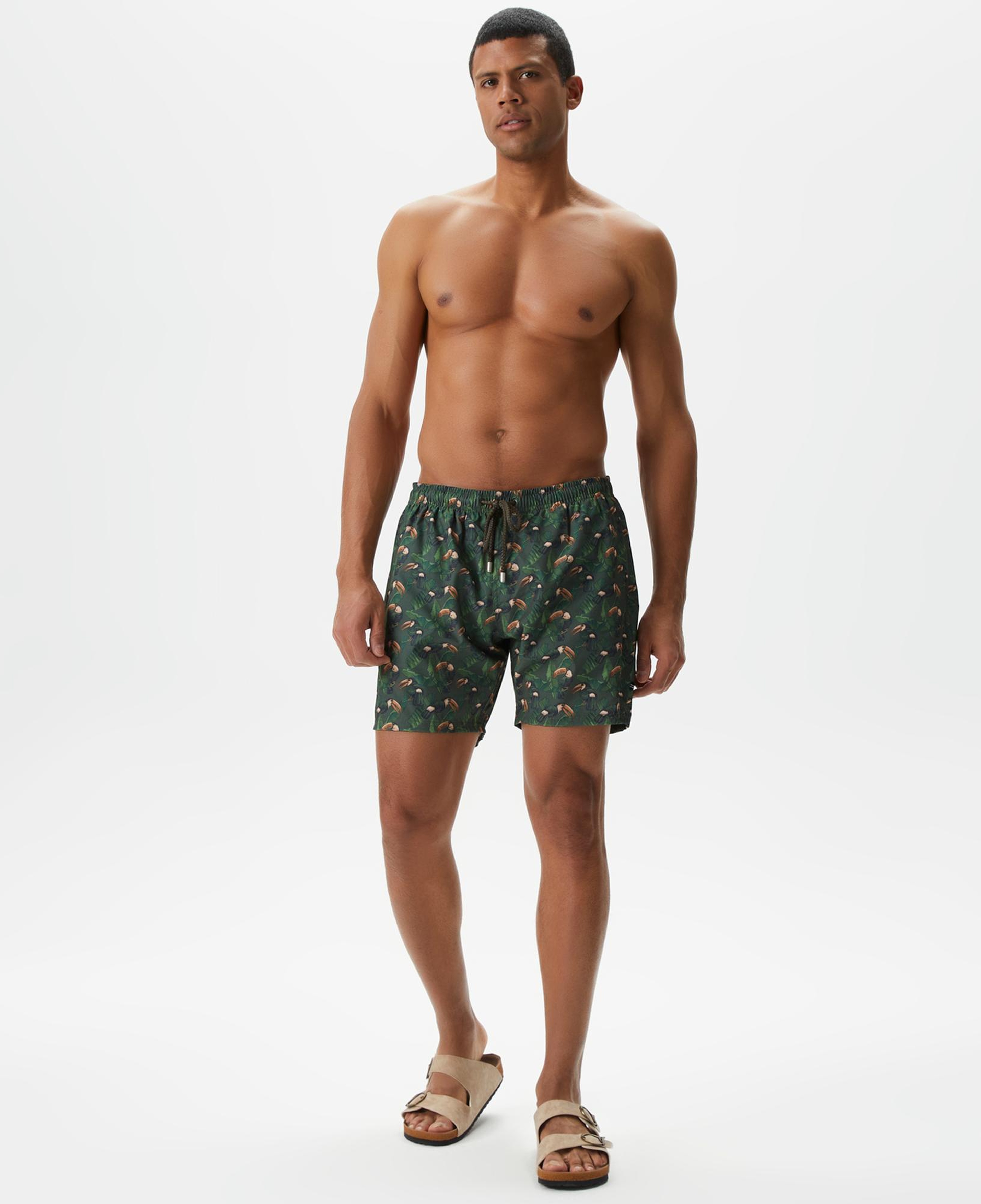 Nautica Erkek Yeşil Baskılı Deniz Şortu