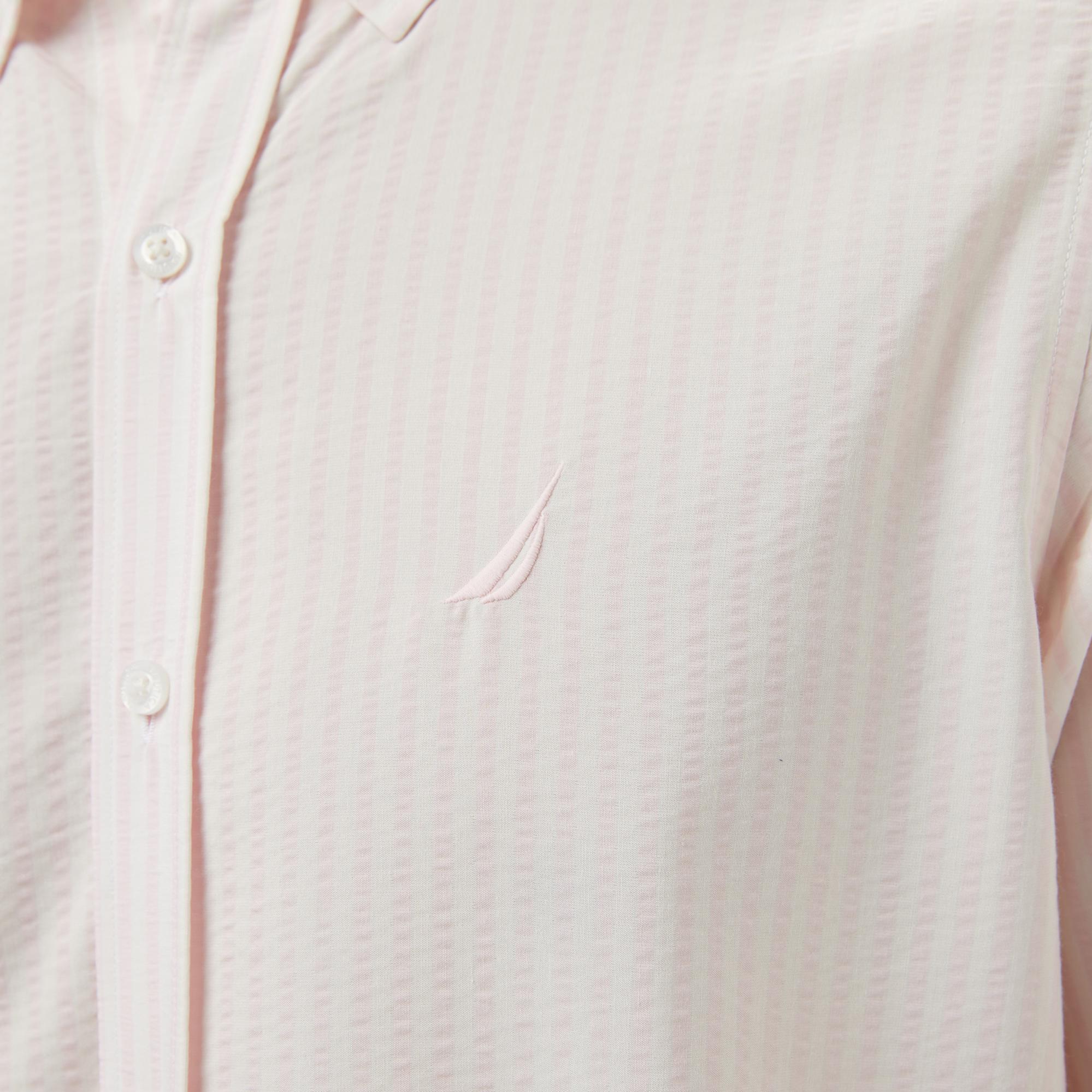 Nautica Erkek Pembe Classic Fit Çizgili Gömlek