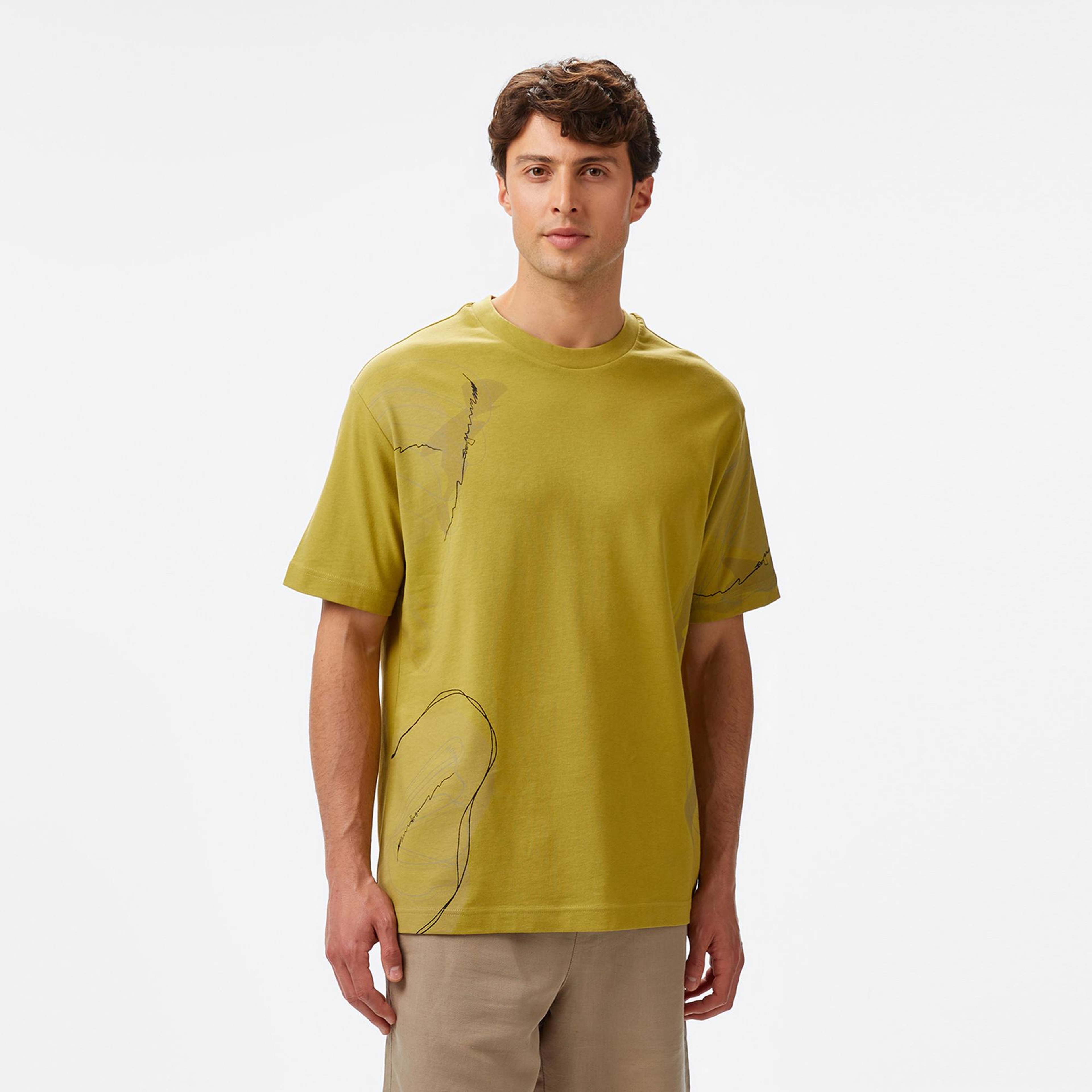 Nautica Erkek Yeşil Regular Fit Baskılı T-Shirt