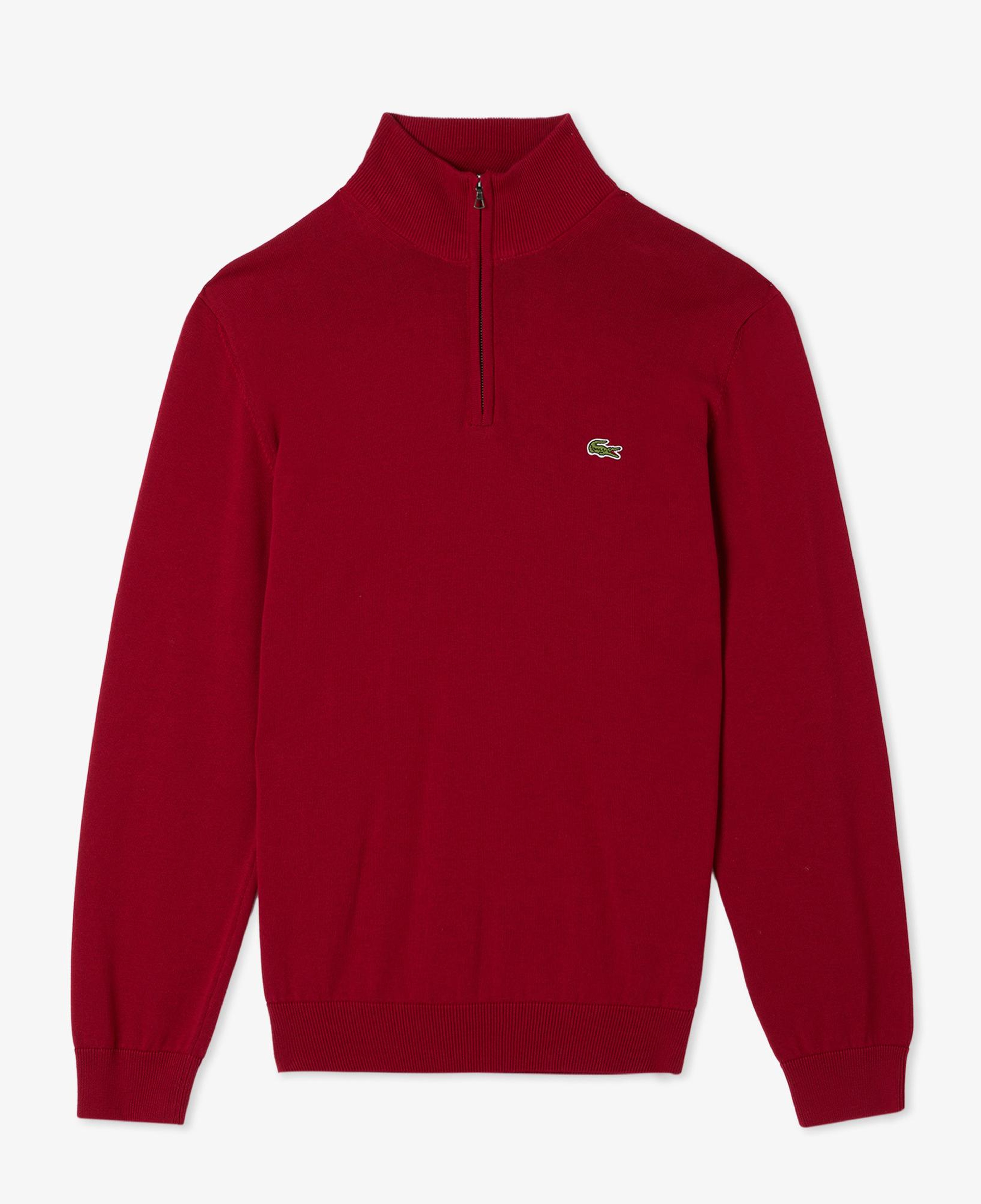 Lacoste Erkek Regular Fit Yarım Fermuarlı Kırmızı Kazak