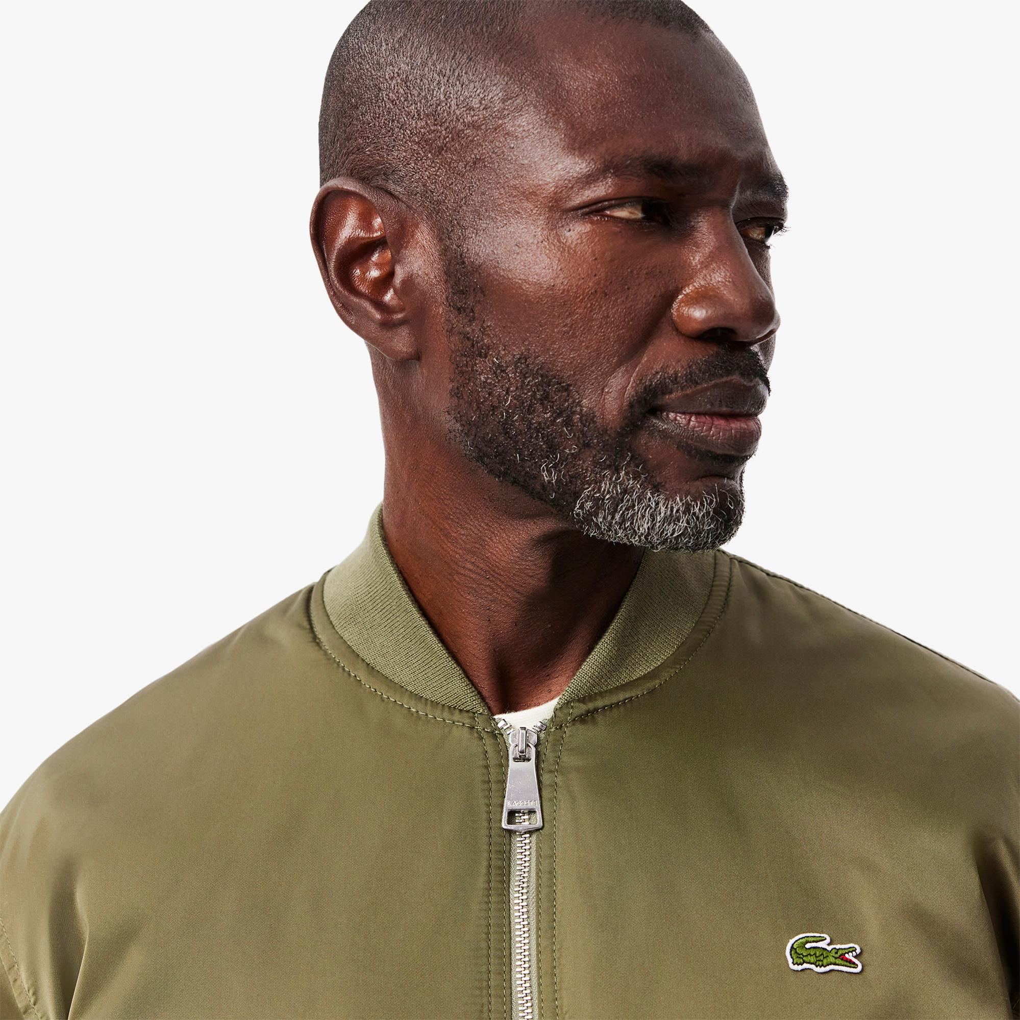 Lacoste Erkek Hakim Yaka Haki Bomber Ceket