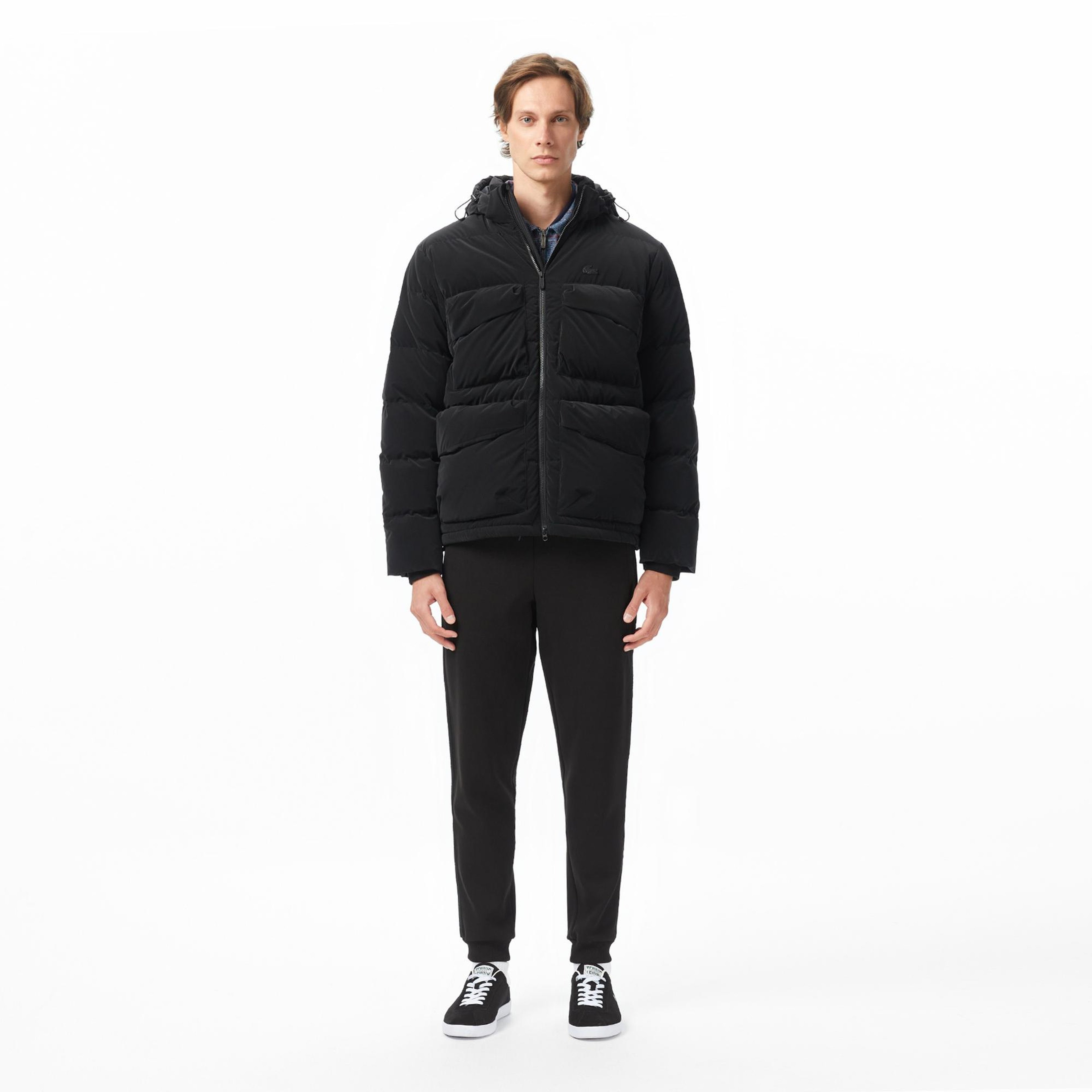 Lacoste Erkek Kapüşonlu Siyah Mont