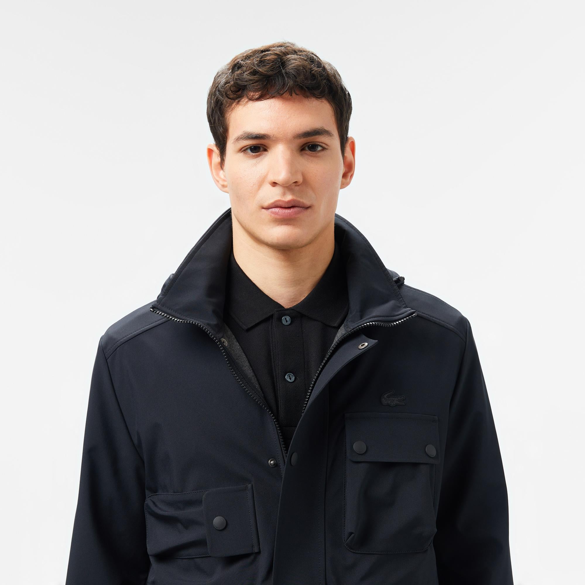 Lacoste Erkek Kapüşonlu Siyah Mont