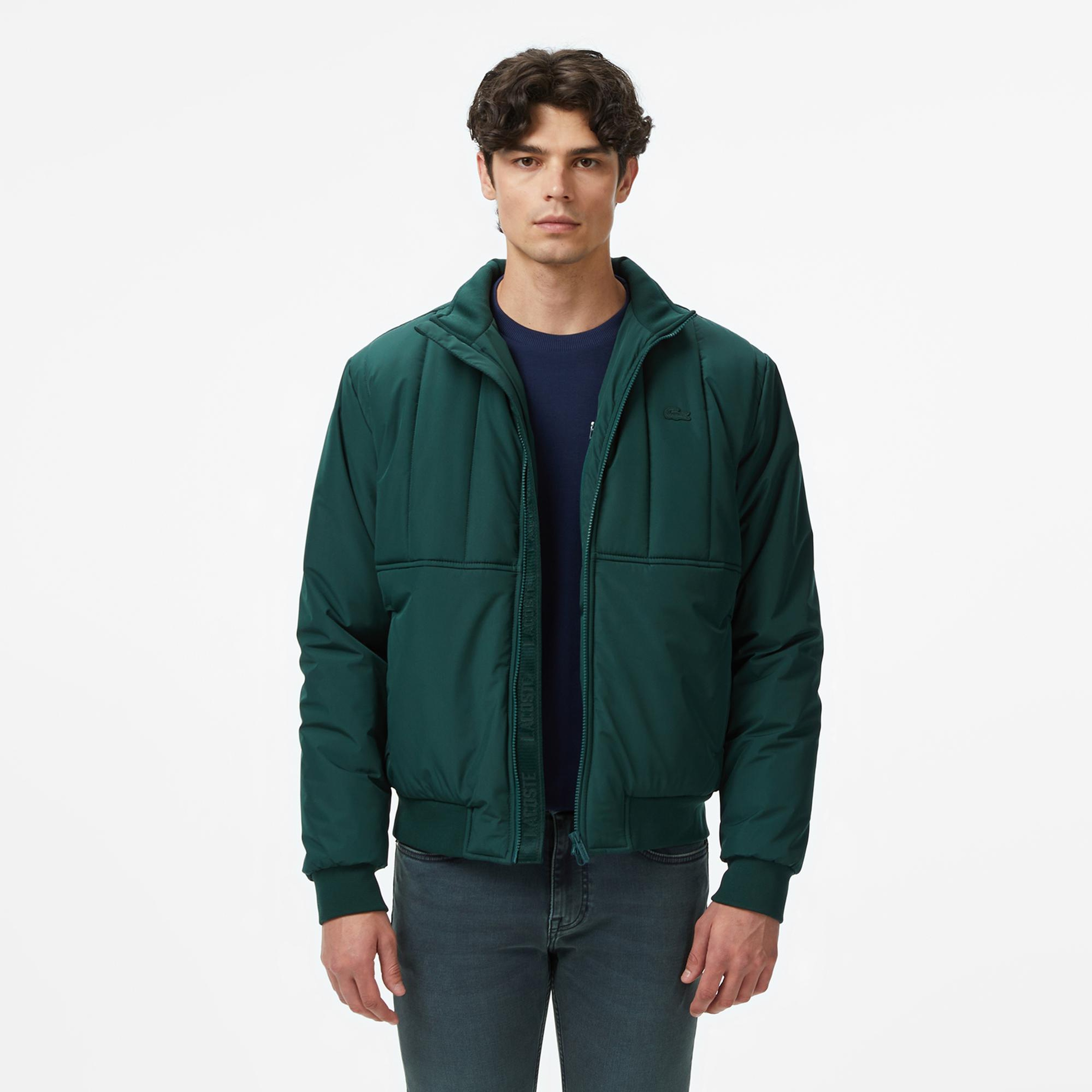 Lacoste Erkek Dik Yaka Koyu Yeşil Mont