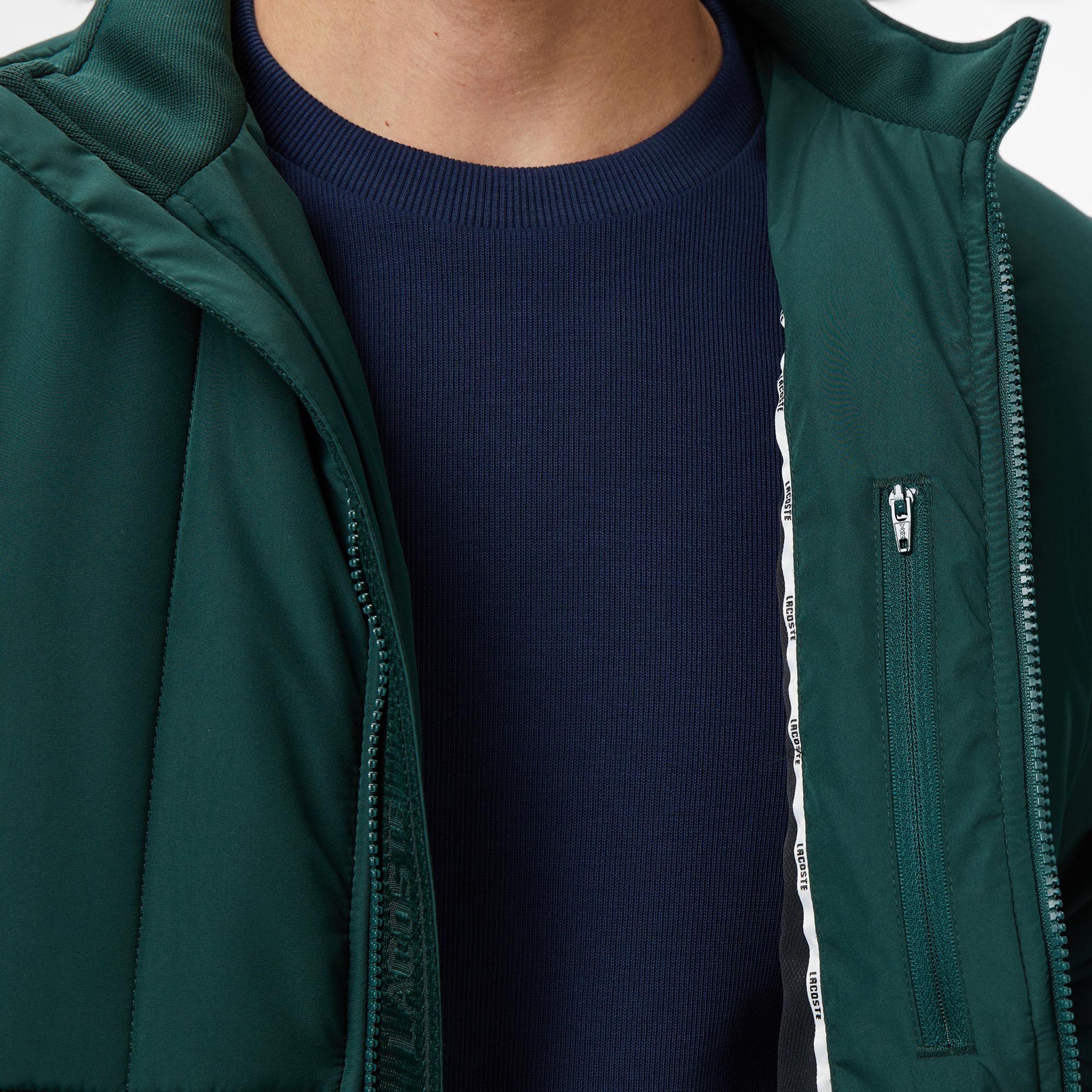 Lacoste Erkek Dik Yaka Koyu Yeşil Mont