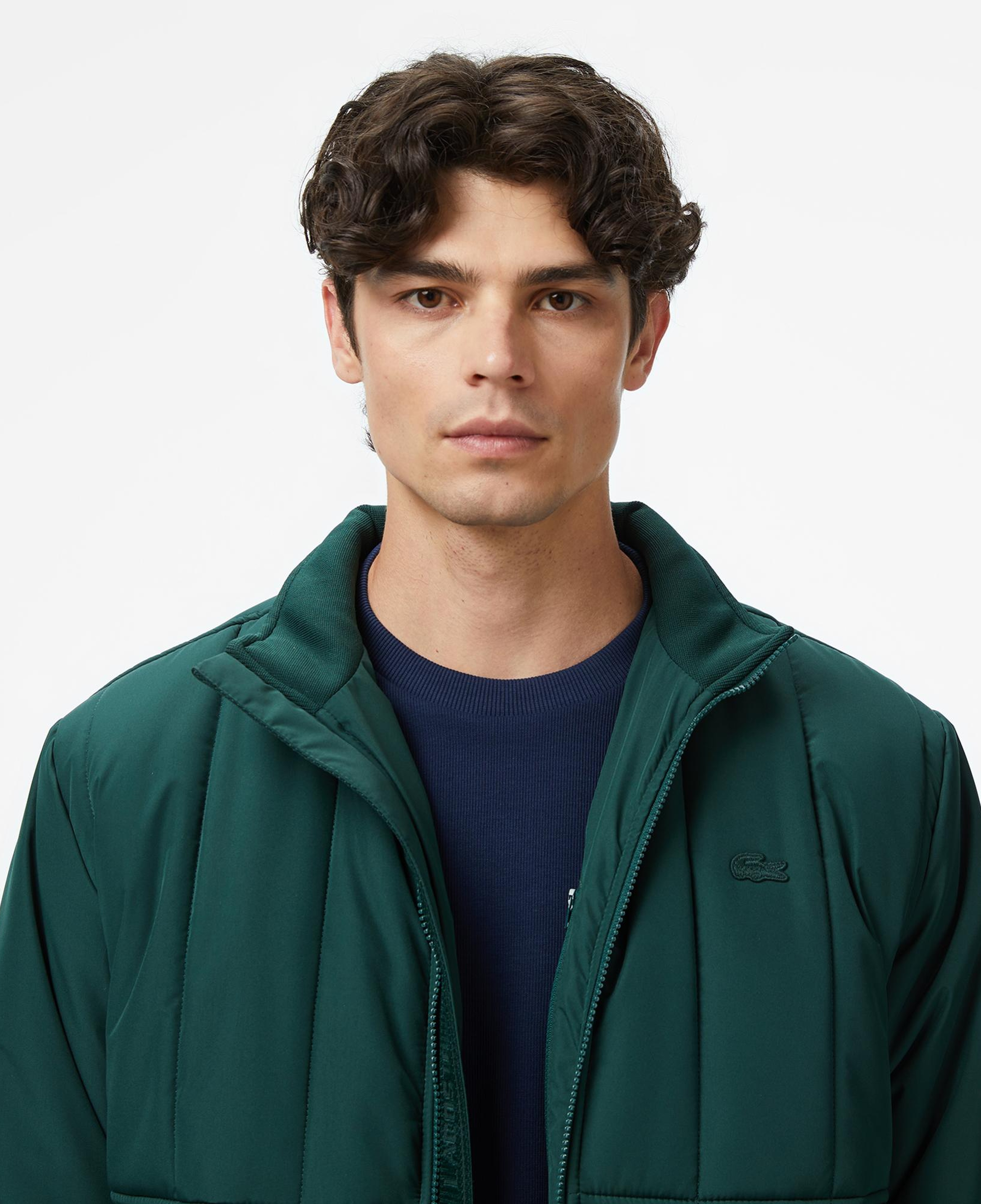 Lacoste Erkek Dik Yaka Koyu Yeşil Mont