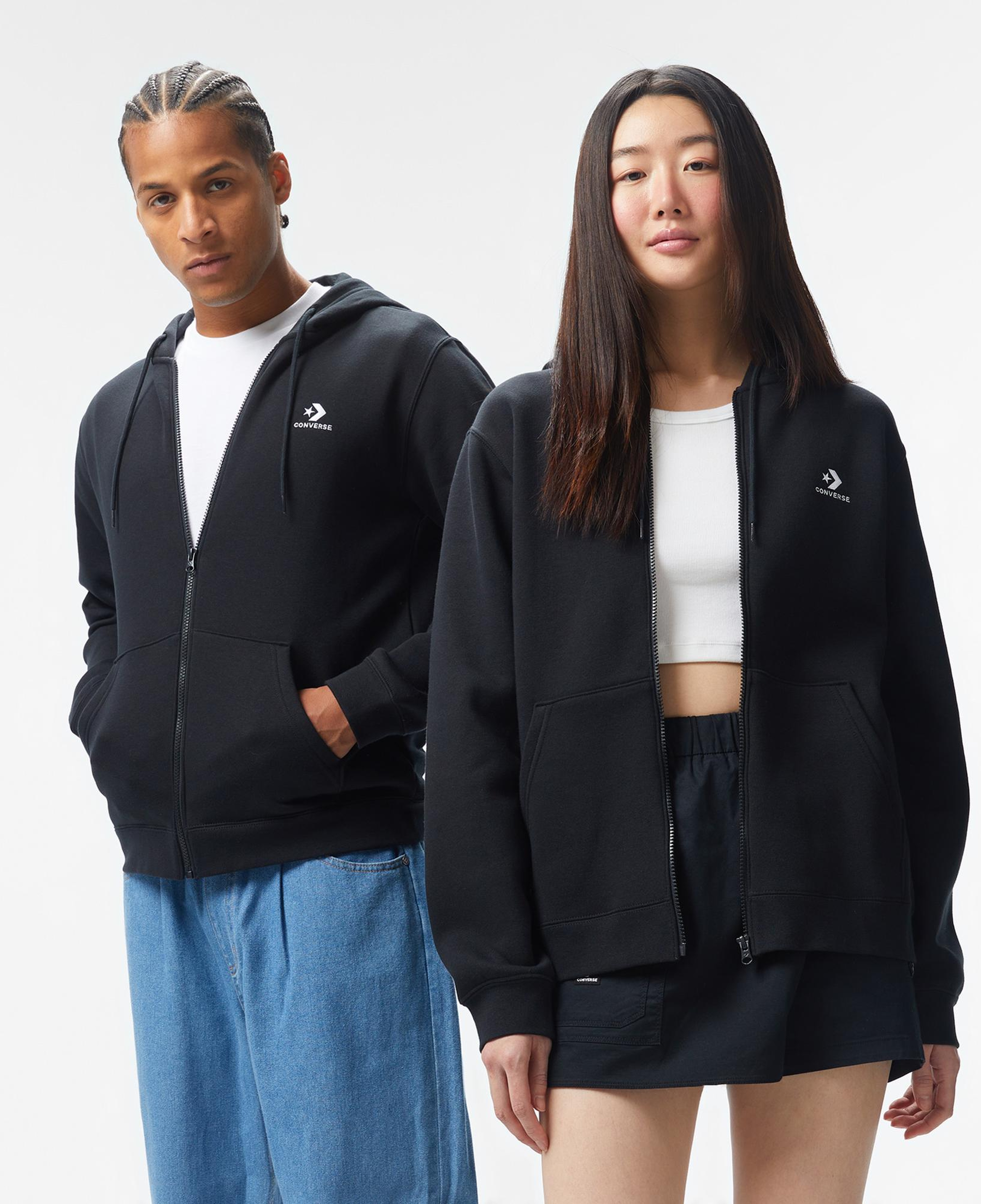 Converse Unisex Fermuarlı Siyah Eşofman Üstü