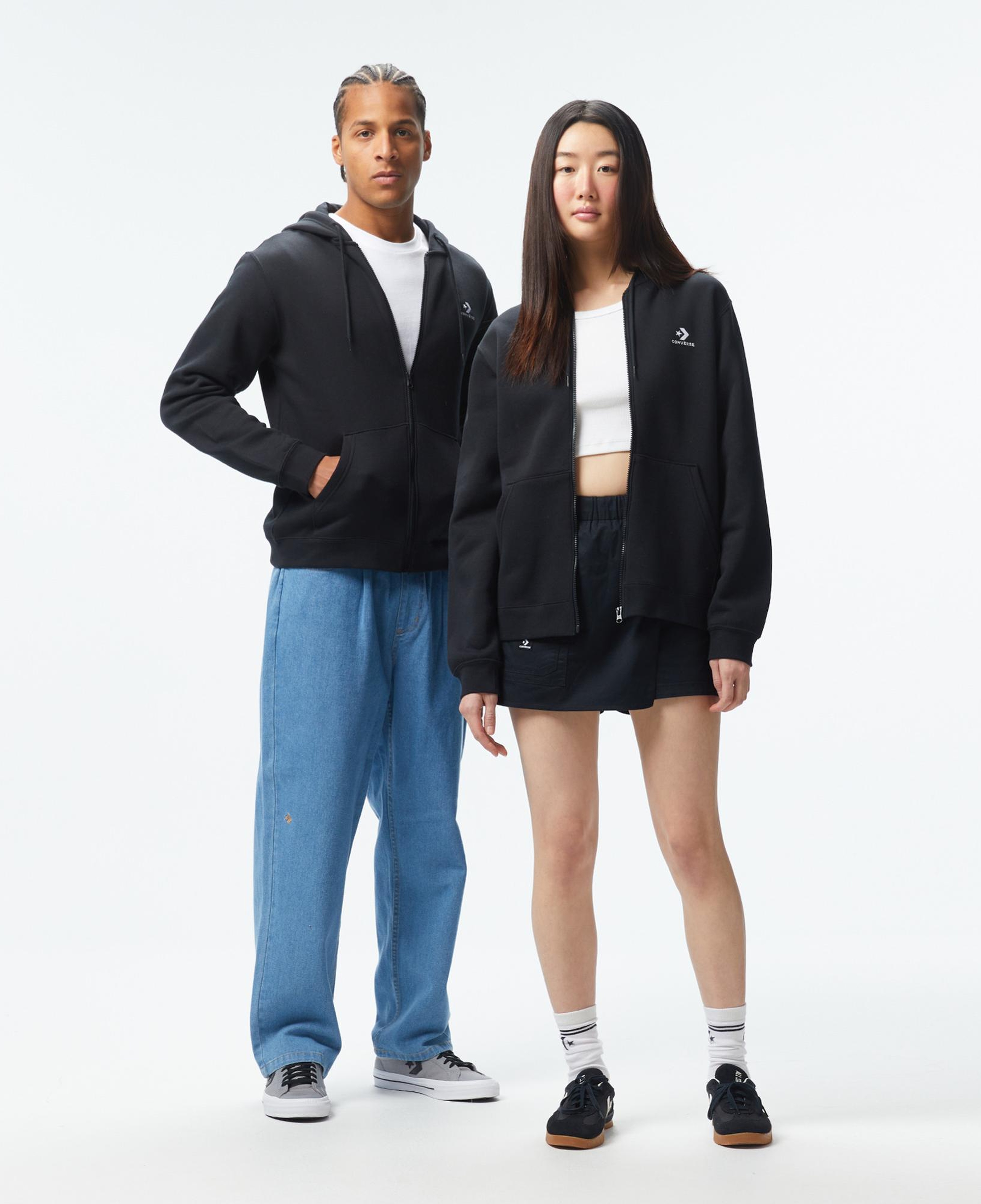 Converse Unisex Fermuarlı Siyah Eşofman Üstü