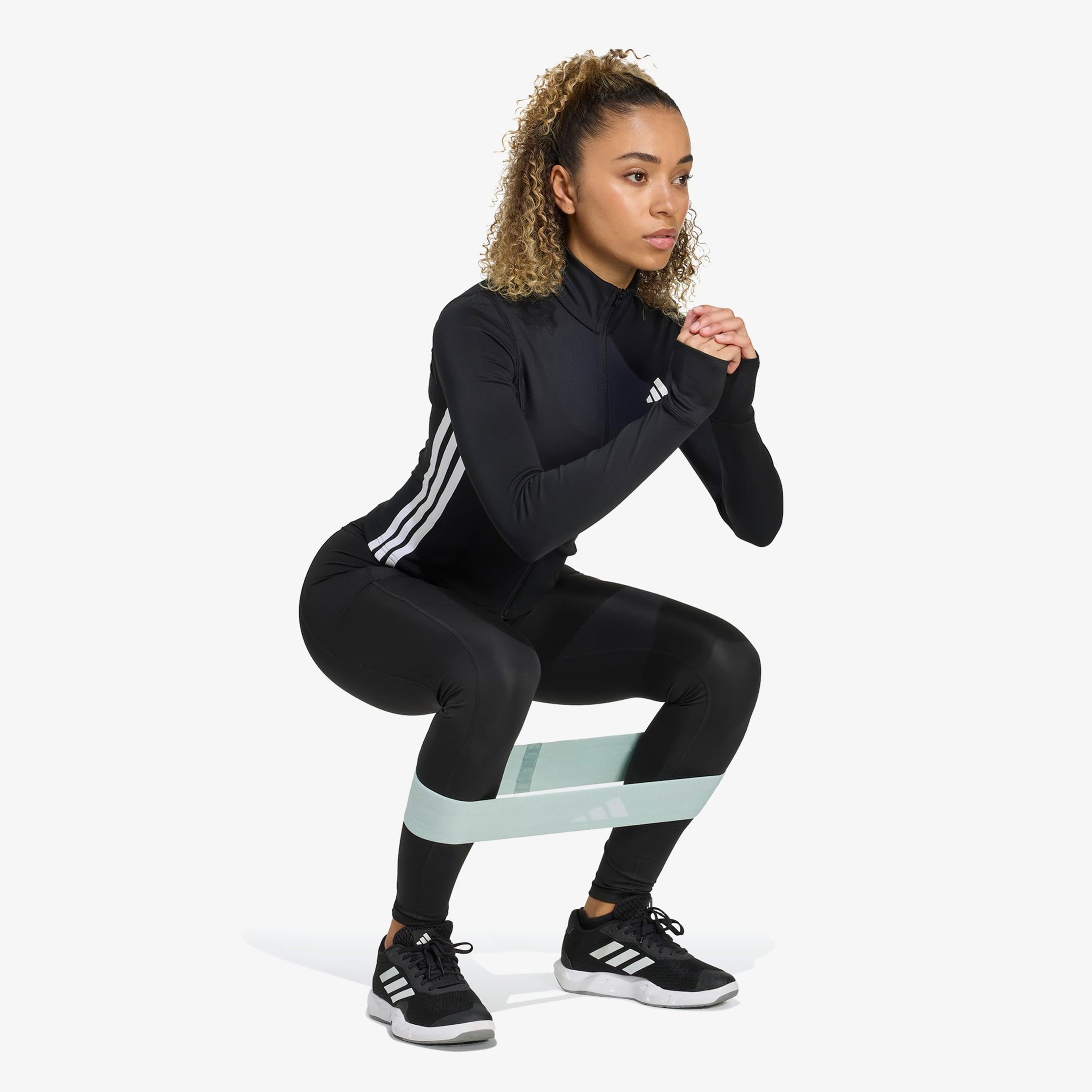 adidas Workout Essentials 3-Stripes Kadın Siyah Eşofman Üstü