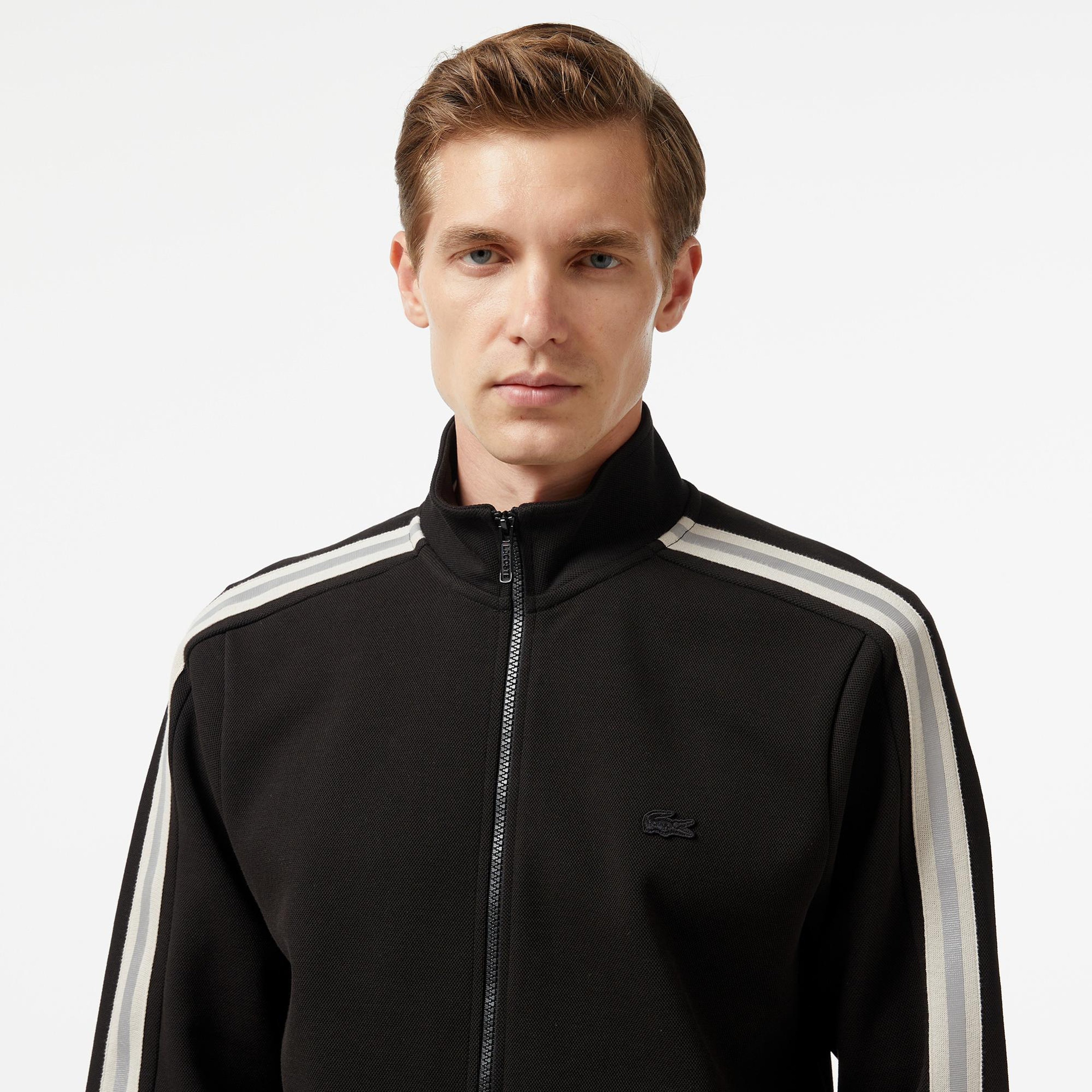 Lacoste Erkek Slim Fit Fermuarlı Siyah Sweatshirt