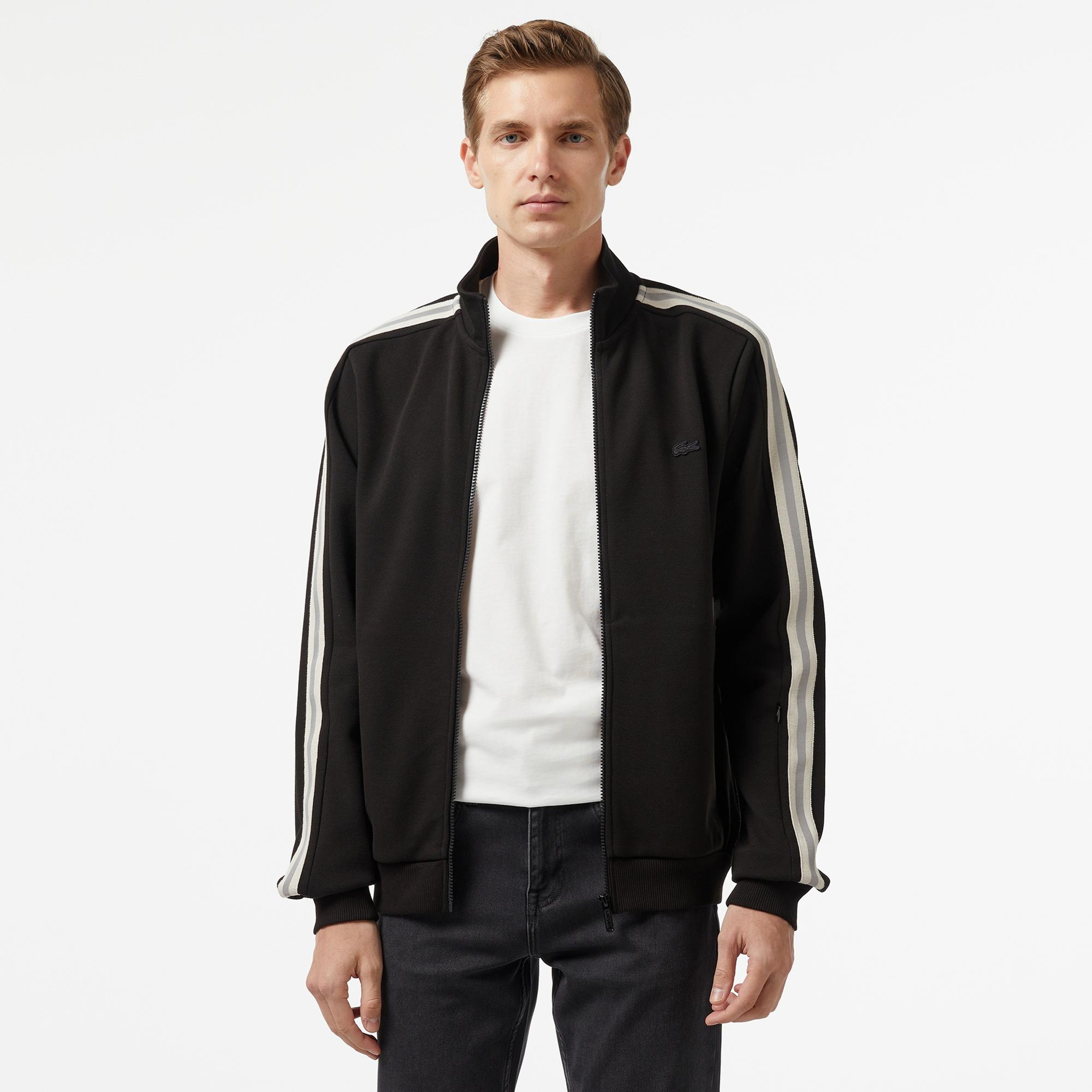 Lacoste Erkek Slim Fit Fermuarlı Siyah Sweatshirt