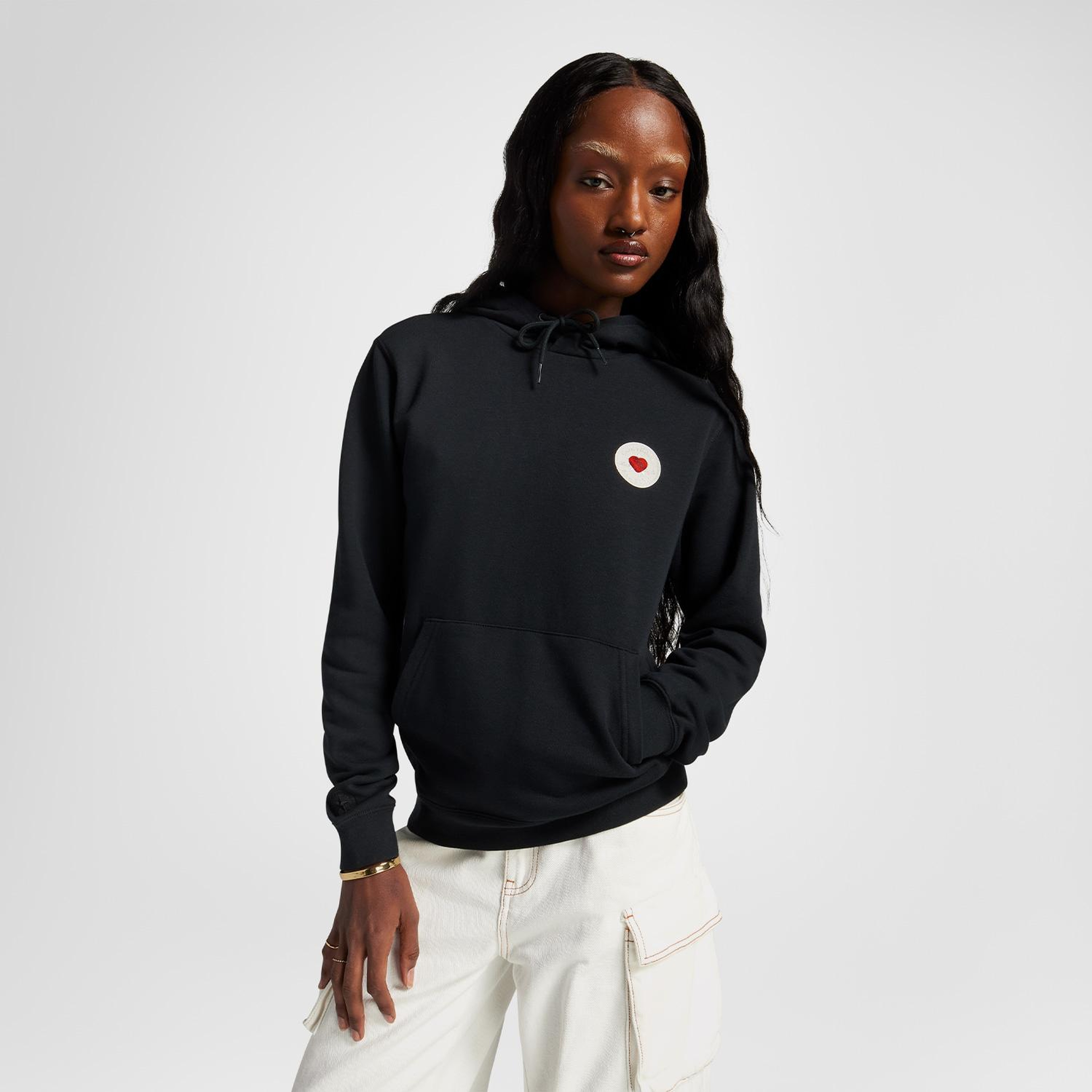 Converse Y2K Heart Pullover Kadın Siyah Hoodie