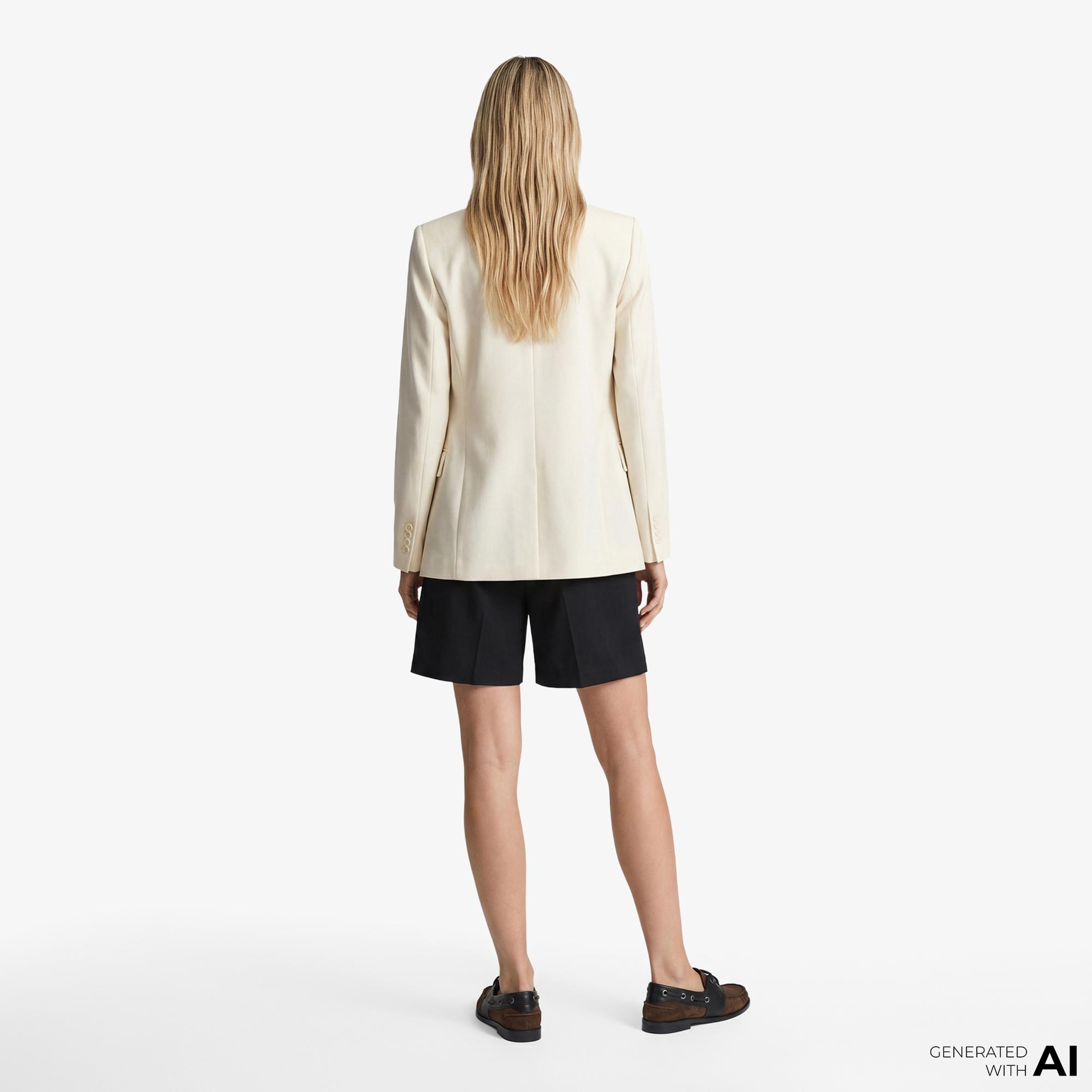 GANT Kadın Siyah Relaxed Fit Keten Şort