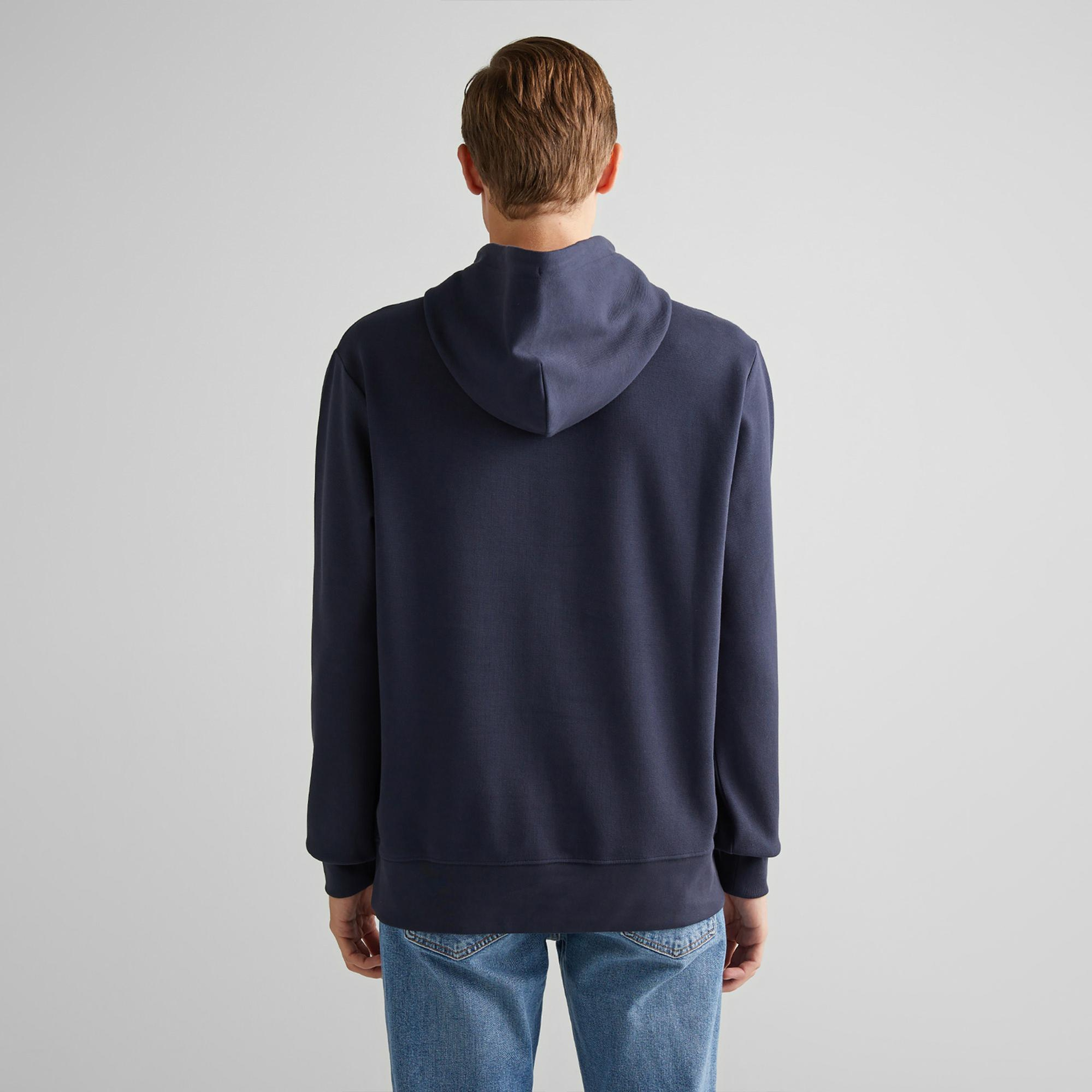 GANT Erkek Lacivert Regular Fit Kapüşonlu Logolu Sweatshirt