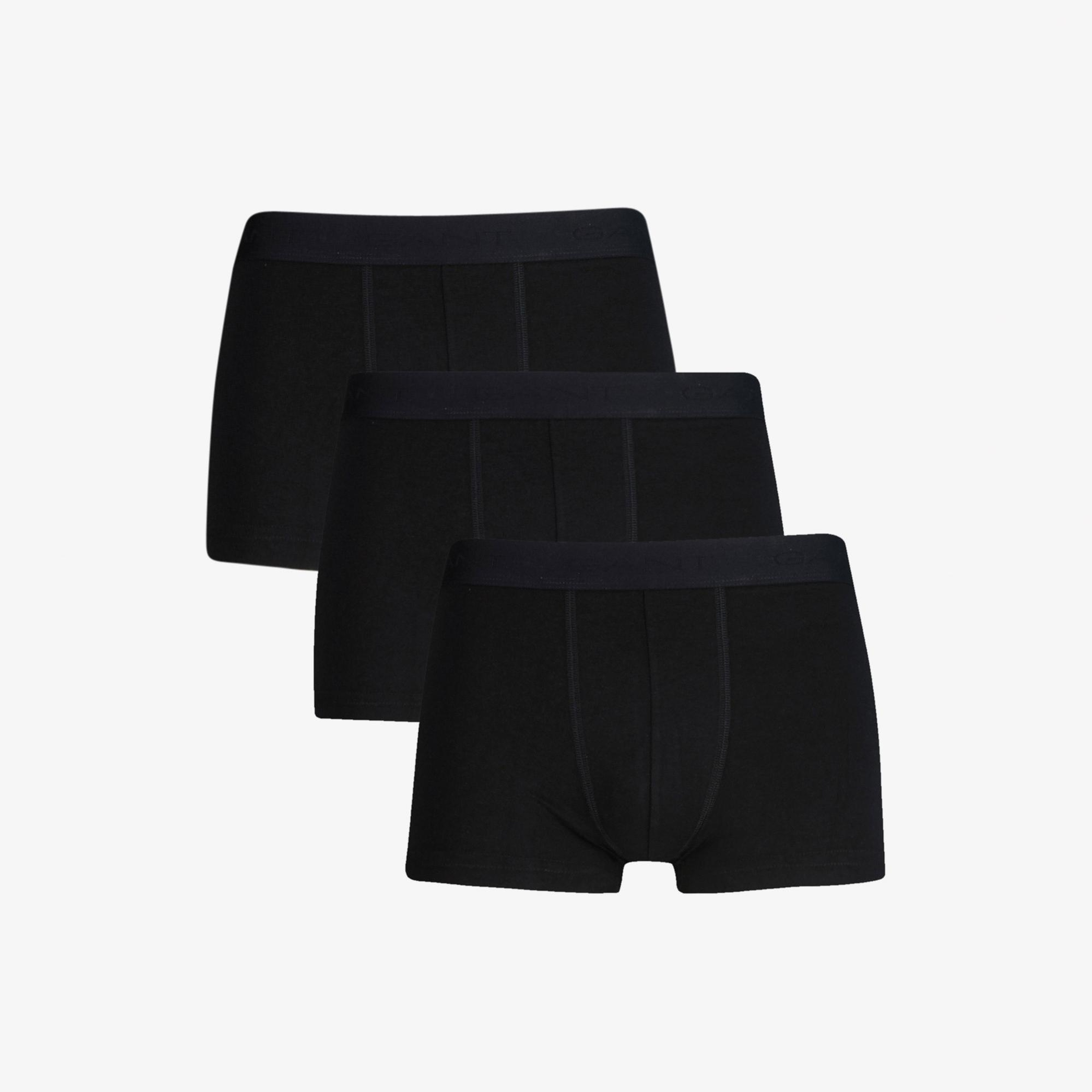 GANT Erkek Siyah Slim Fit 3'lü Logolu Boxer