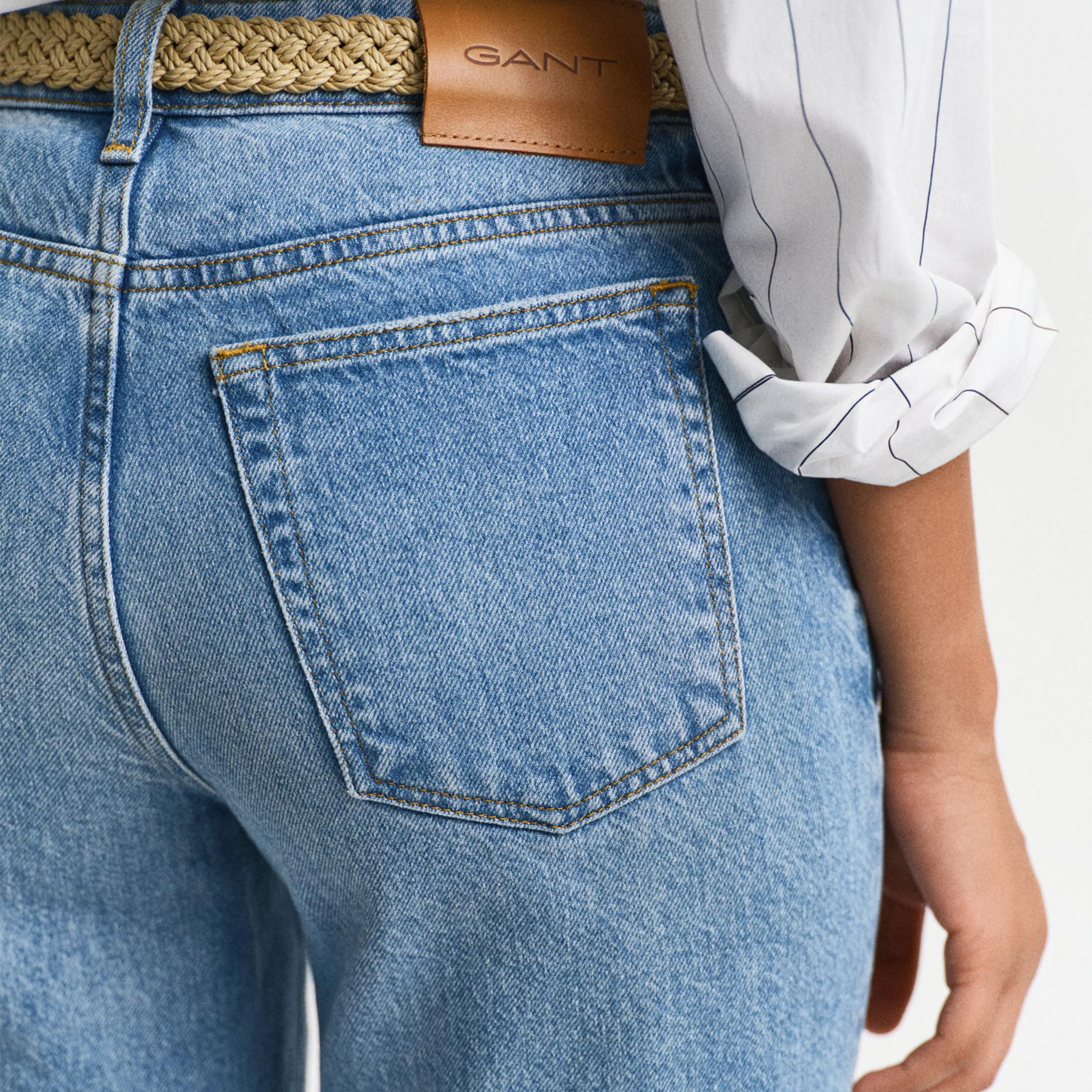 GANT Kadın Mavi Straight Fit Pantolon