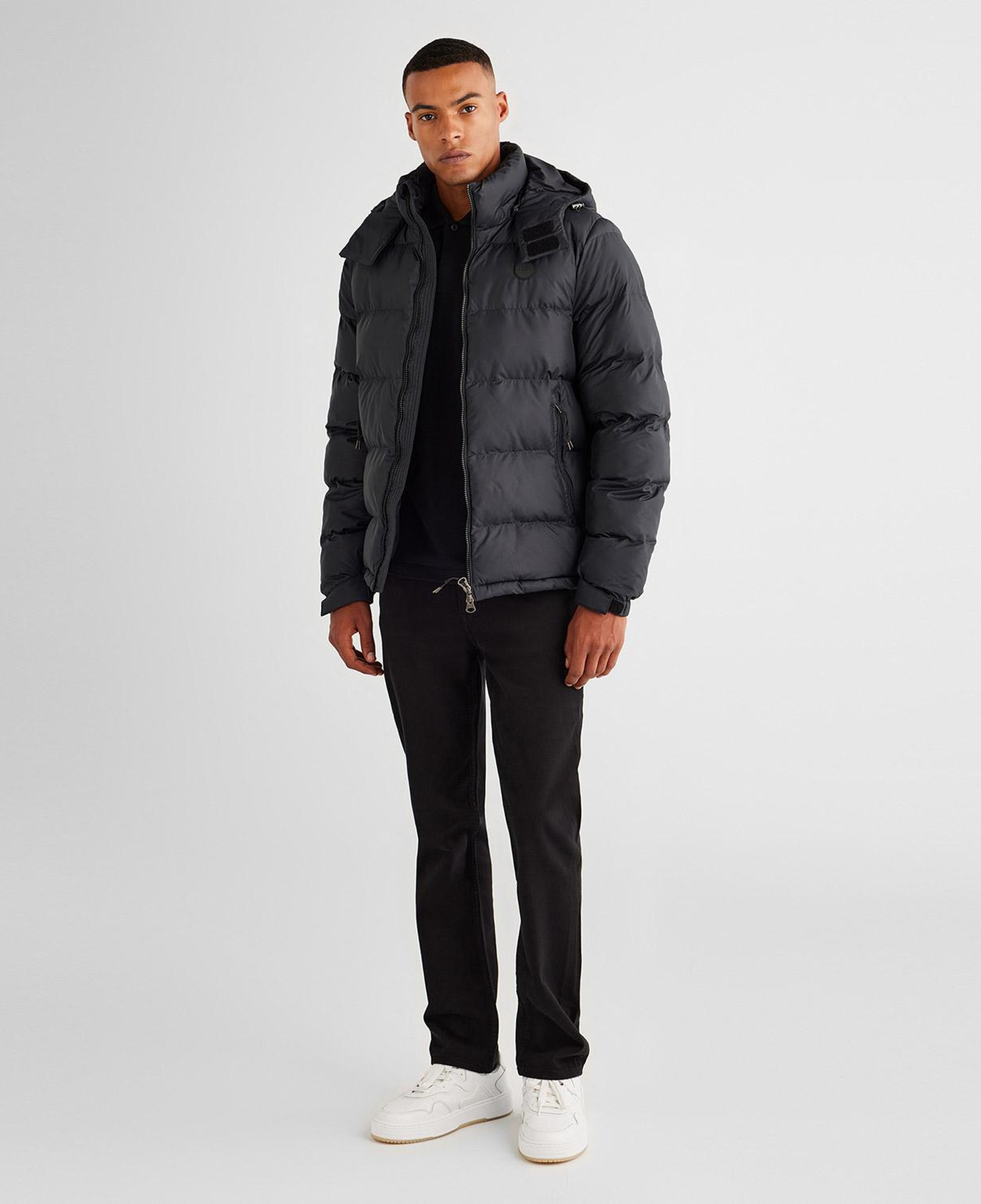 GANT Erkek Siyah Kapüşonlu Mont