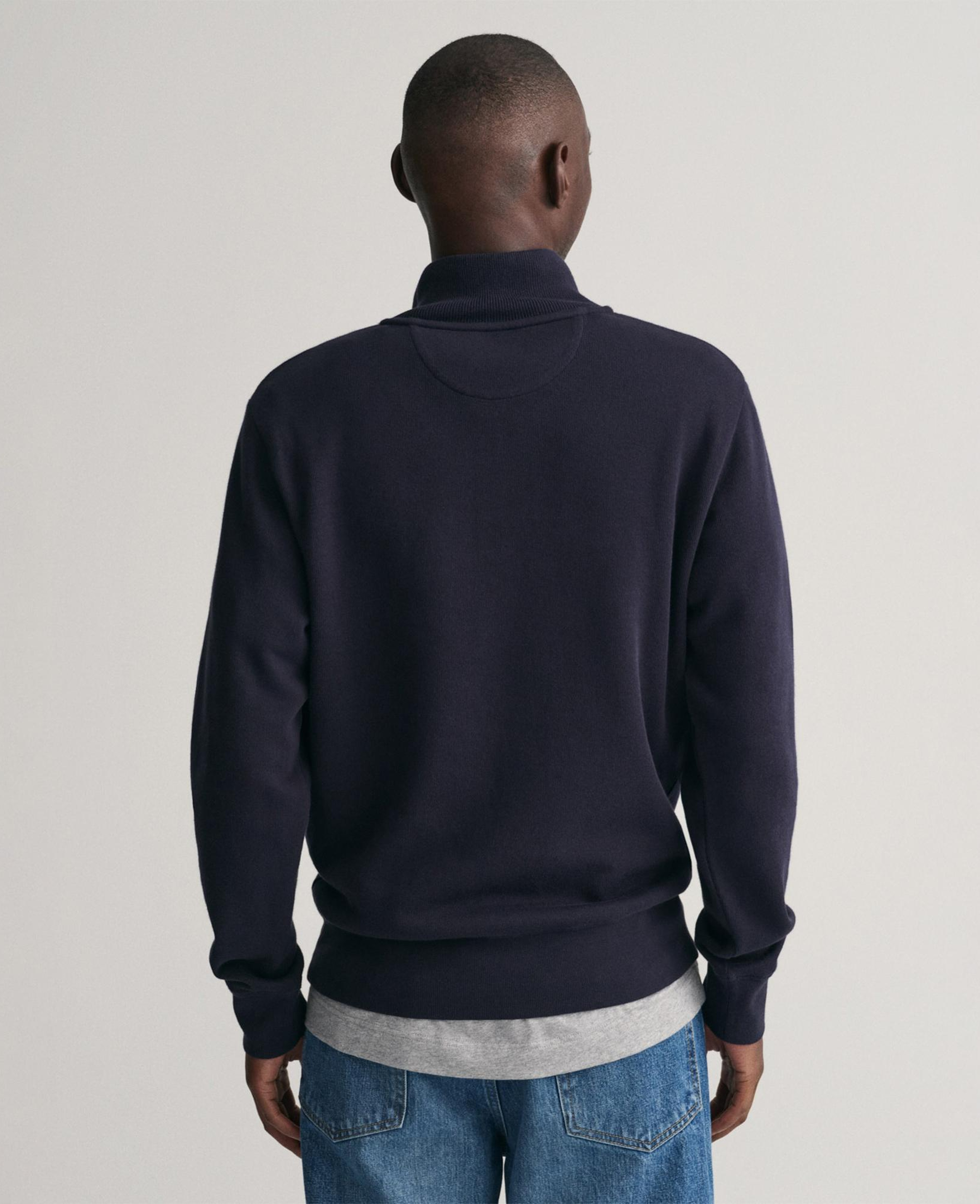 GANT Erkek Lacivert Regular Fit Yarım Fermuarlı Sweatshirt