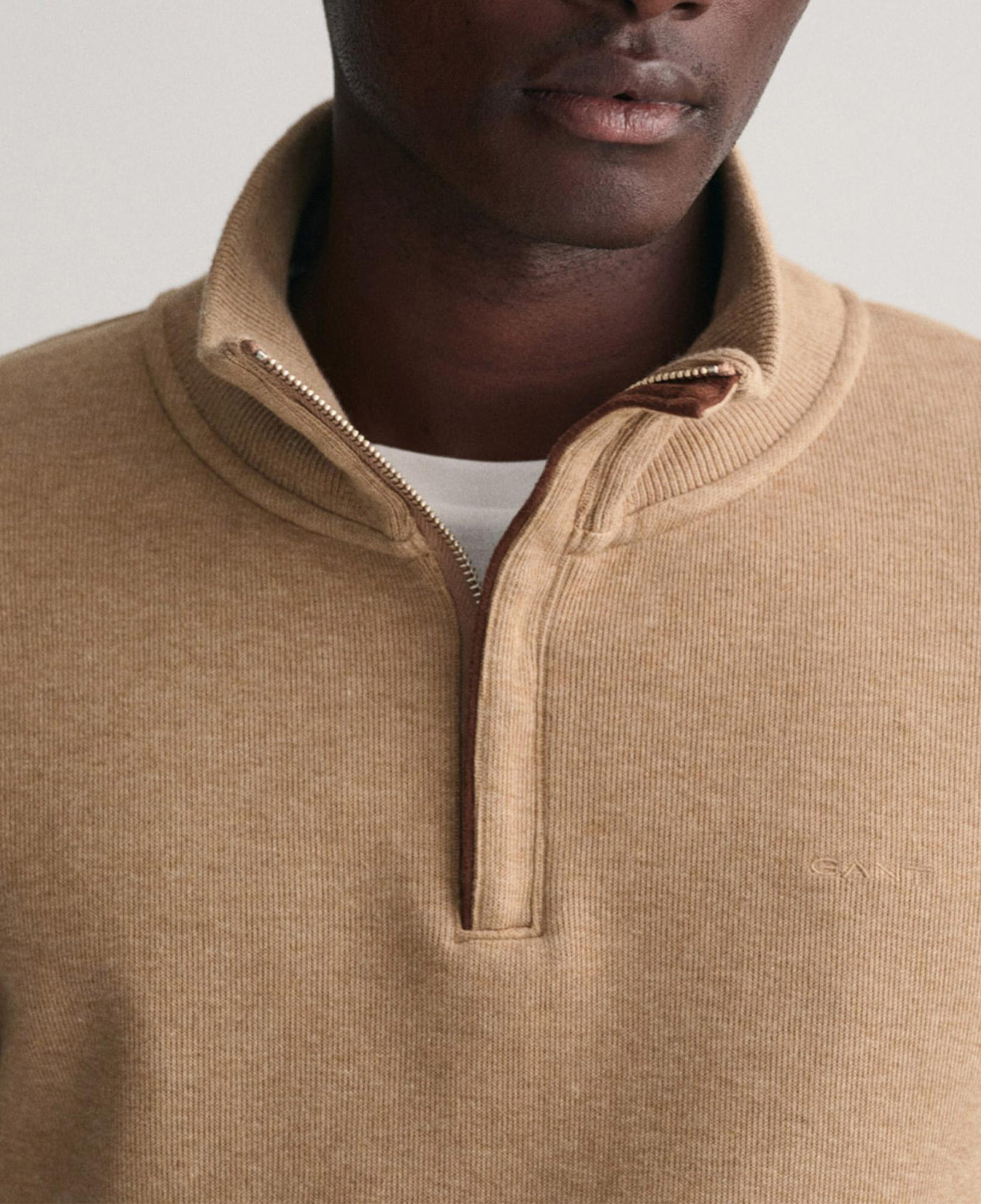 GANT Erkek Bej Regular Fit Yarım Fermuarlı Sweatshirt