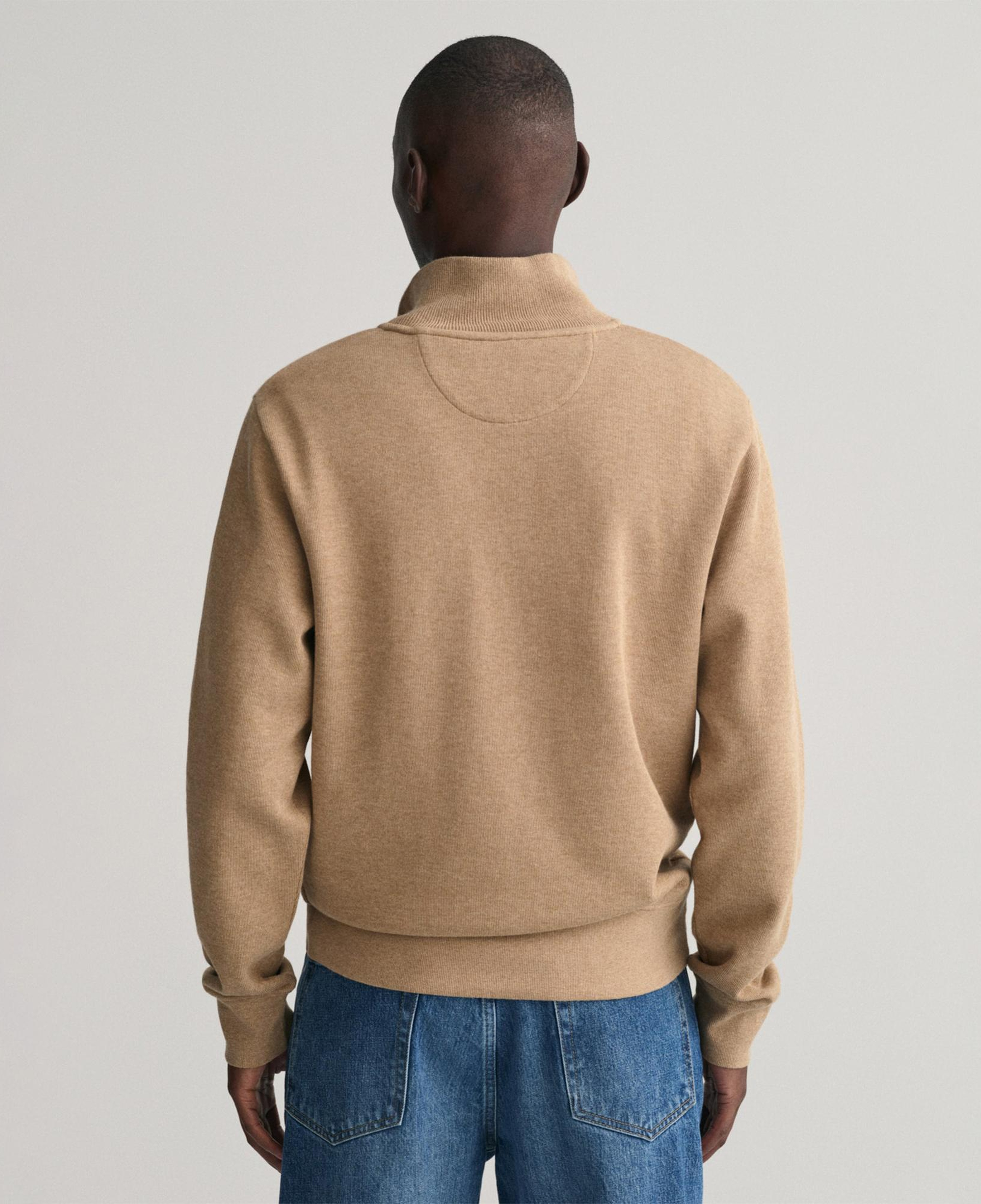 GANT Erkek Bej Regular Fit Yarım Fermuarlı Sweatshirt
