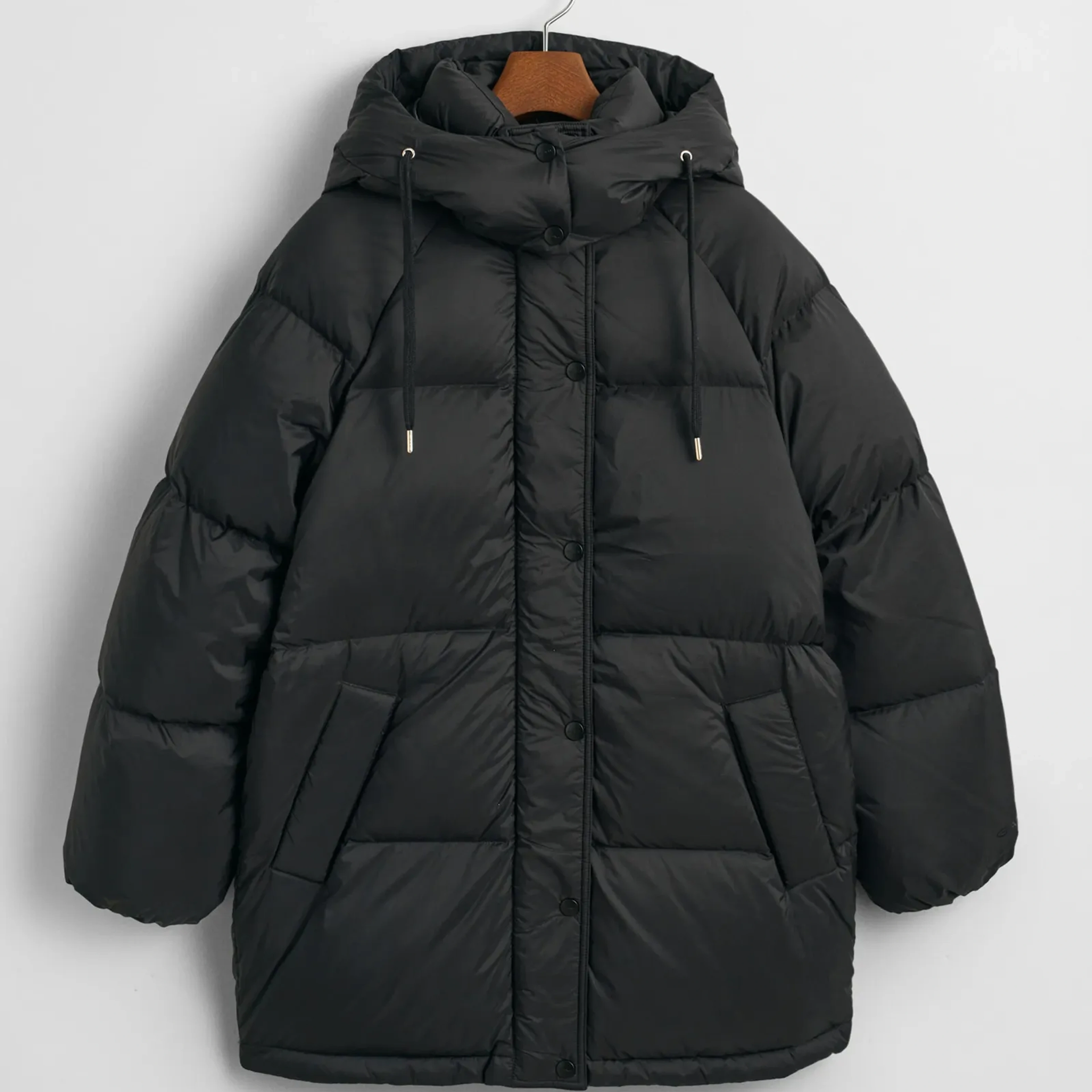 GANT Kadın Siyah Relaxed Fit Kapüşonlu Mont