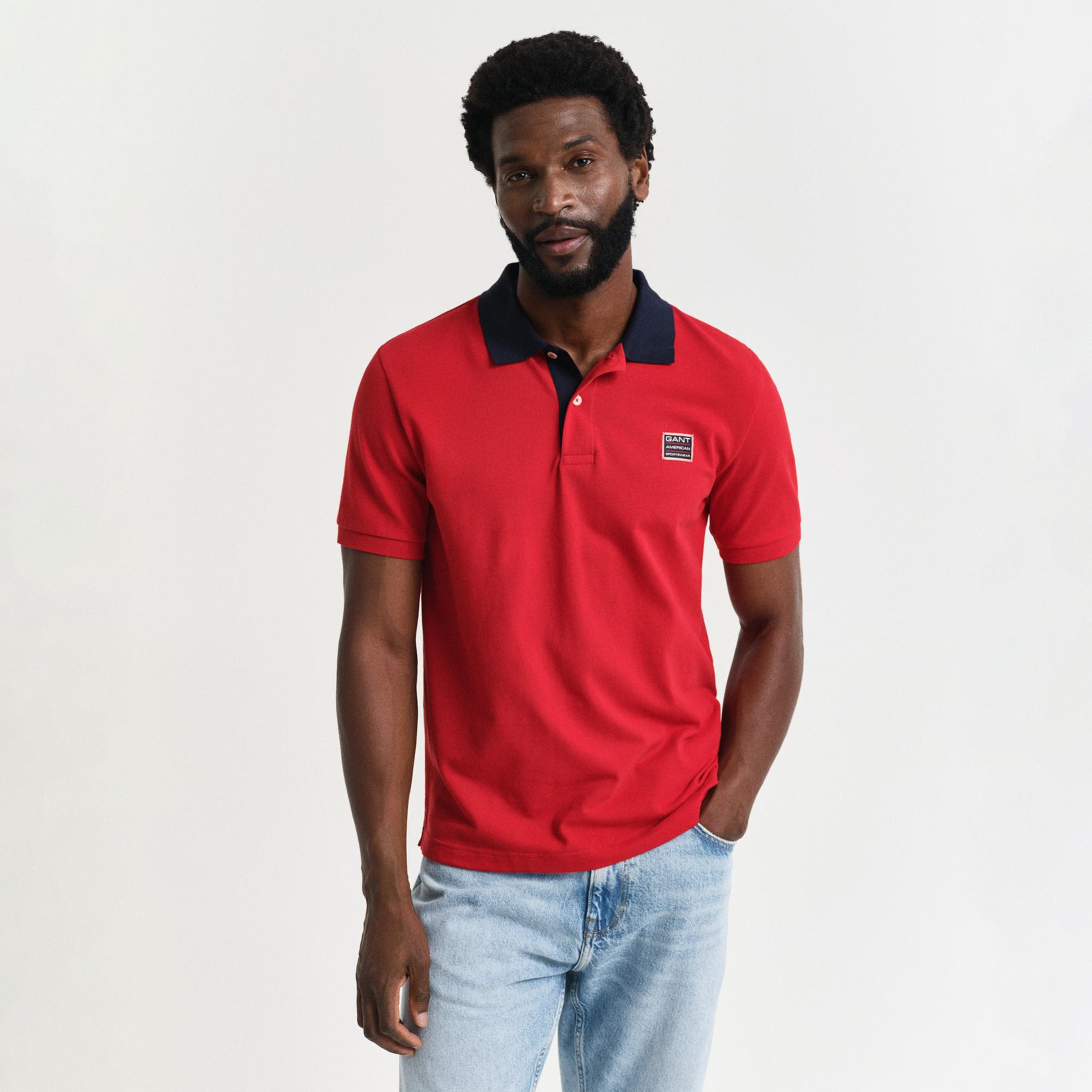 GANT Erkek Kırmızı Regular Fit Polo