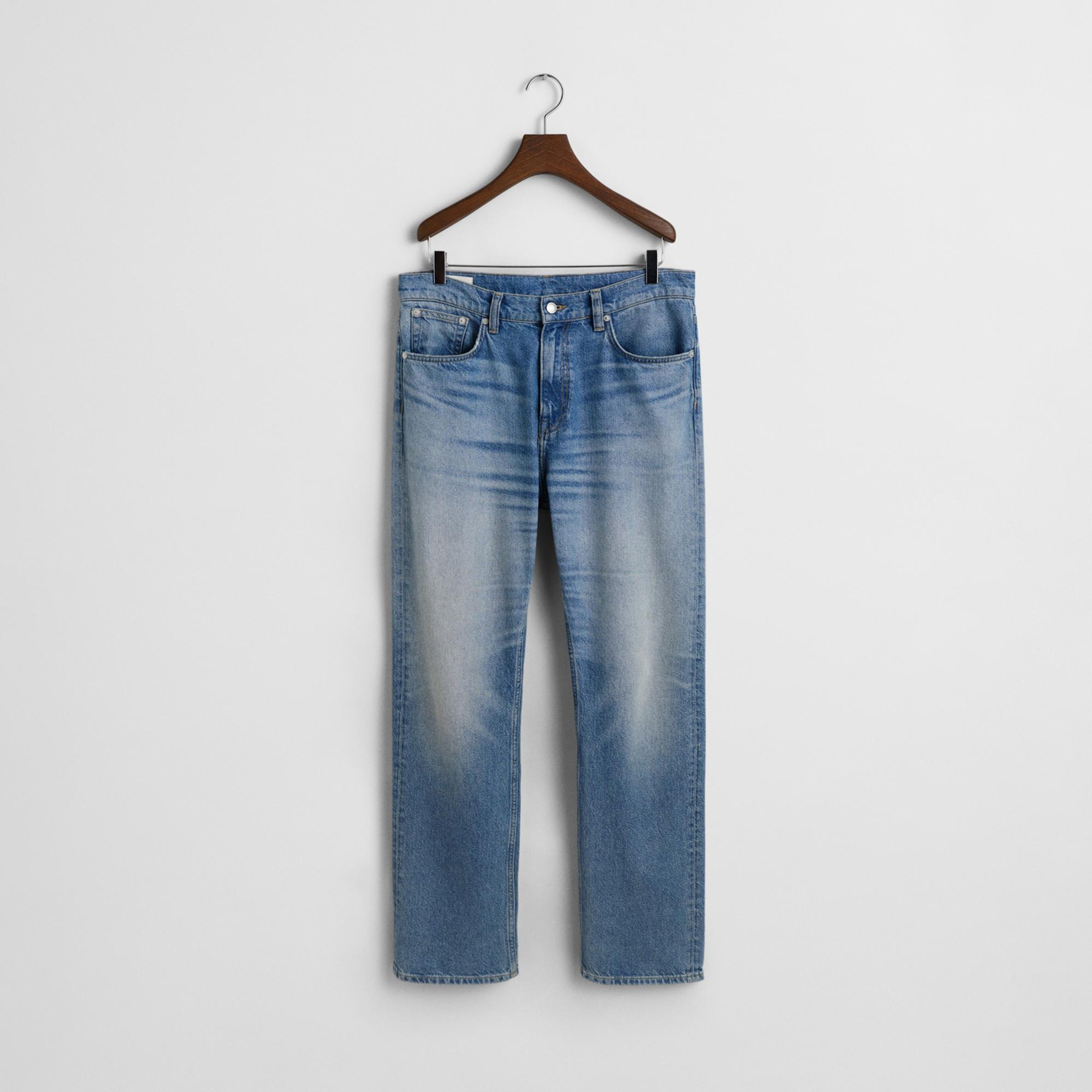 GANT Erkek Mavi Straight Fit Pantolon