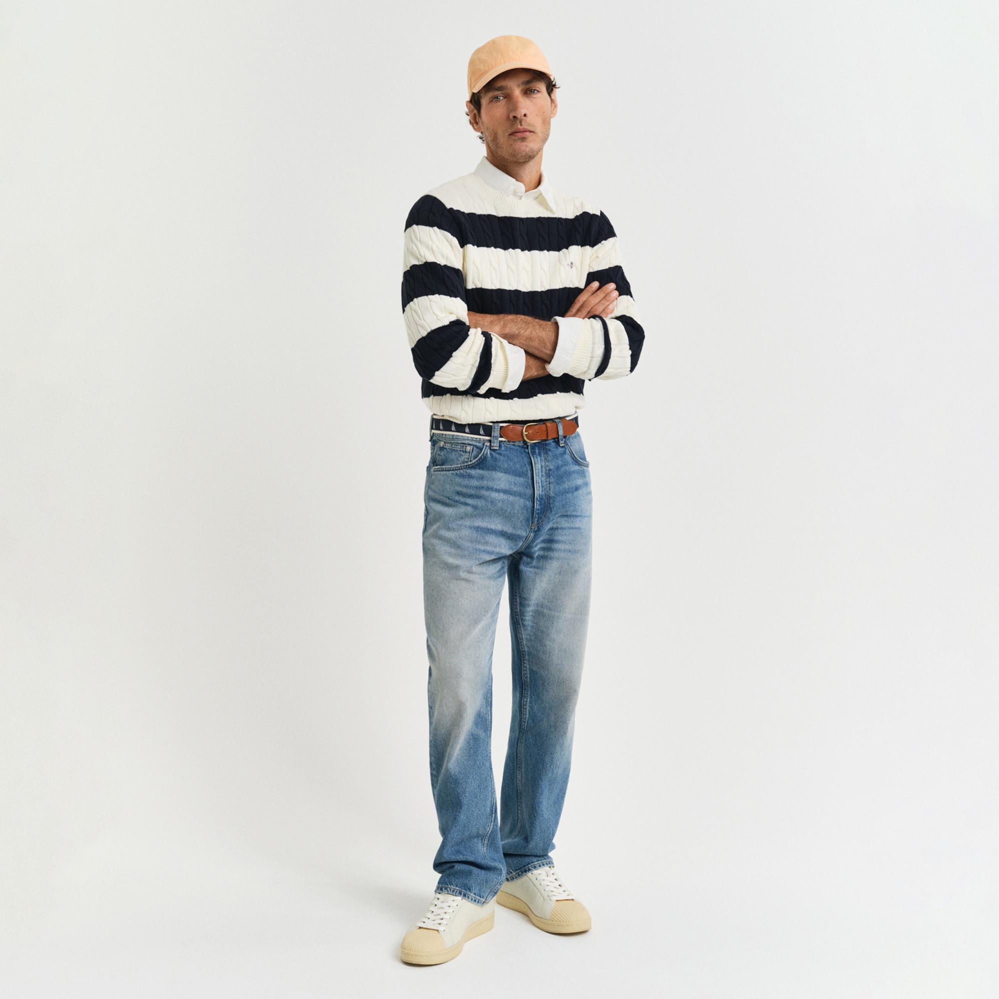 GANT Erkek Mavi Straight Fit Pantolon