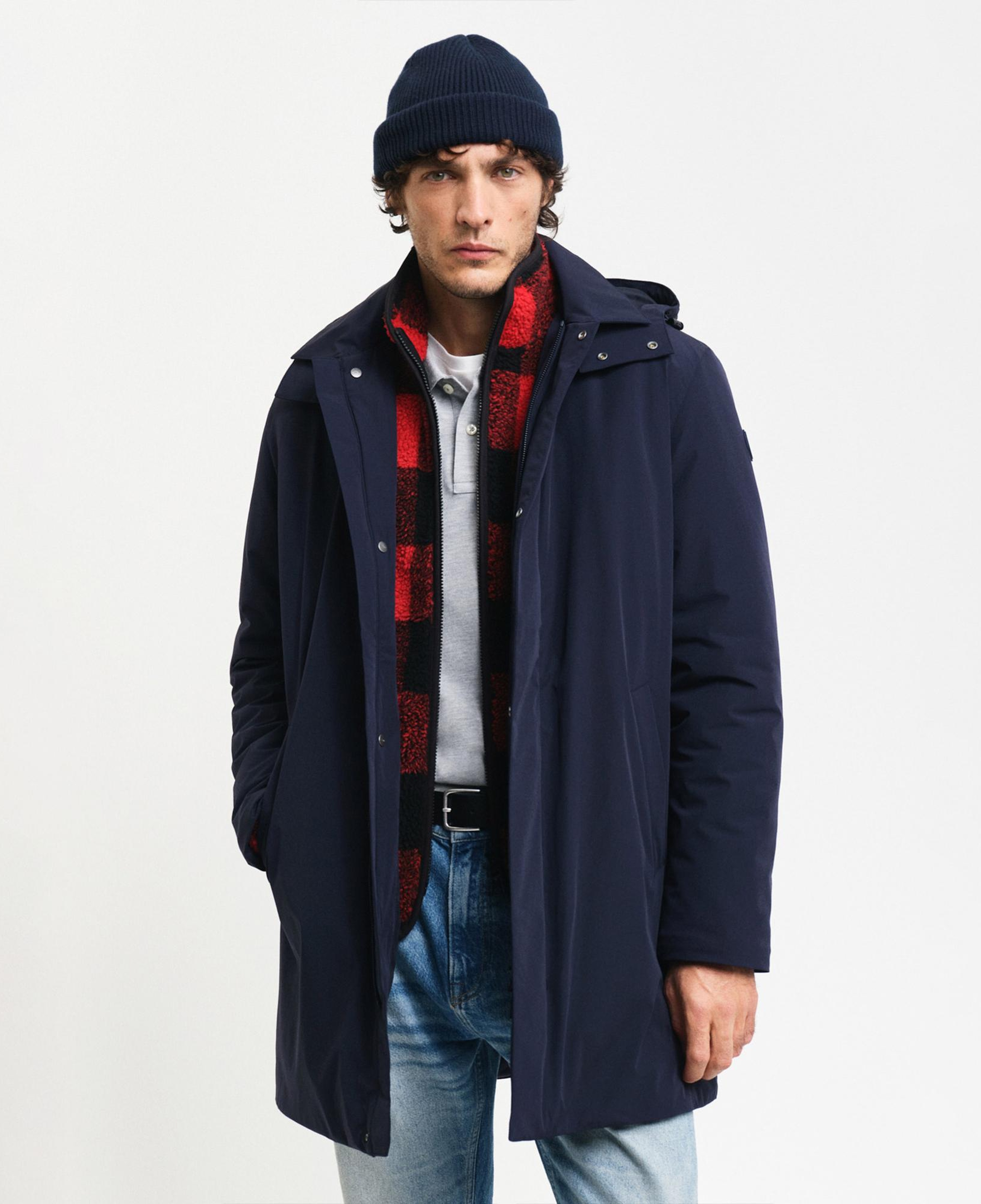 GANT Erkek Lacivert Kapüşonlu Mont