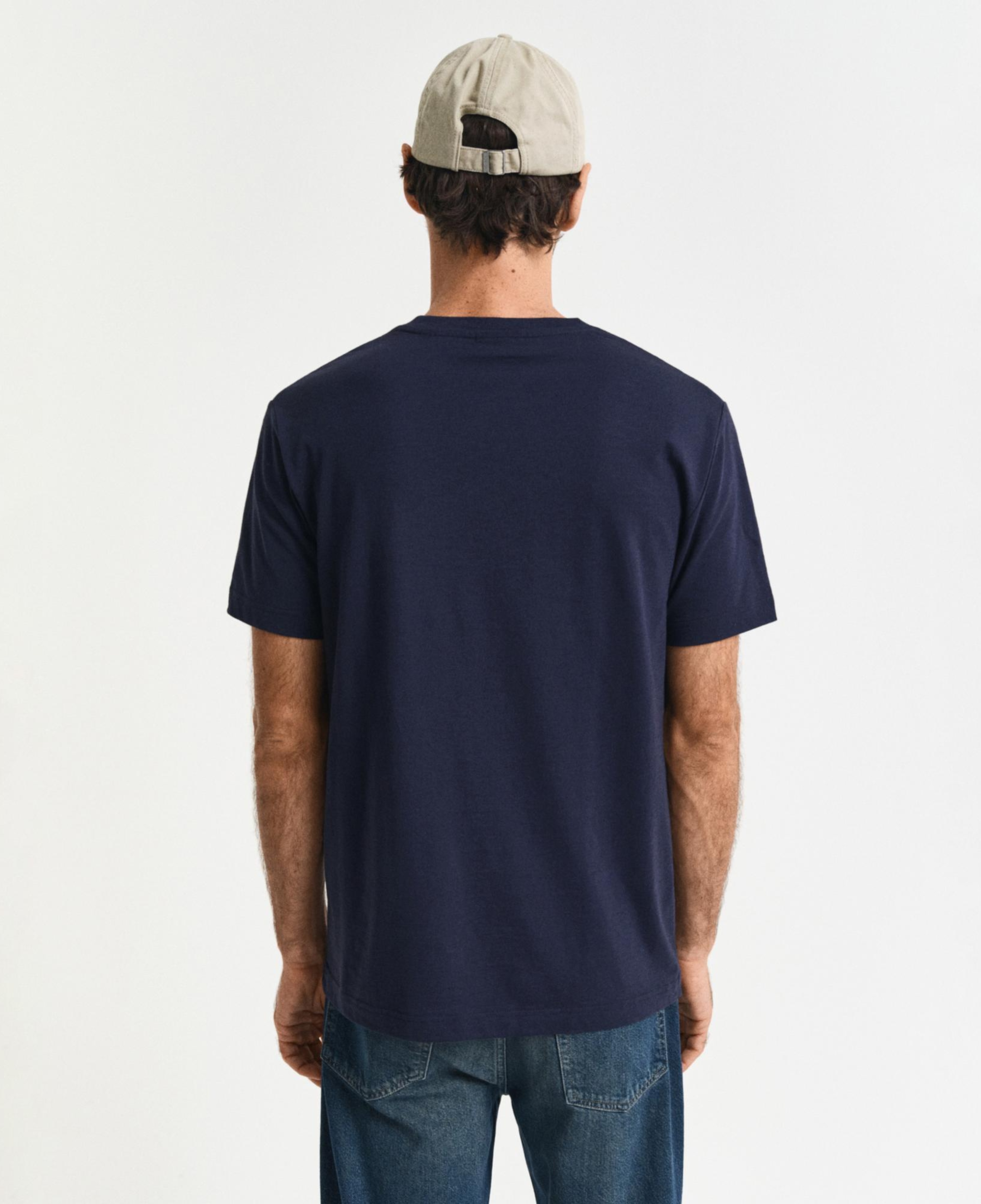 GANT Erkek Lacivert Regular Fit Bisiklet Yaka T-Shirt