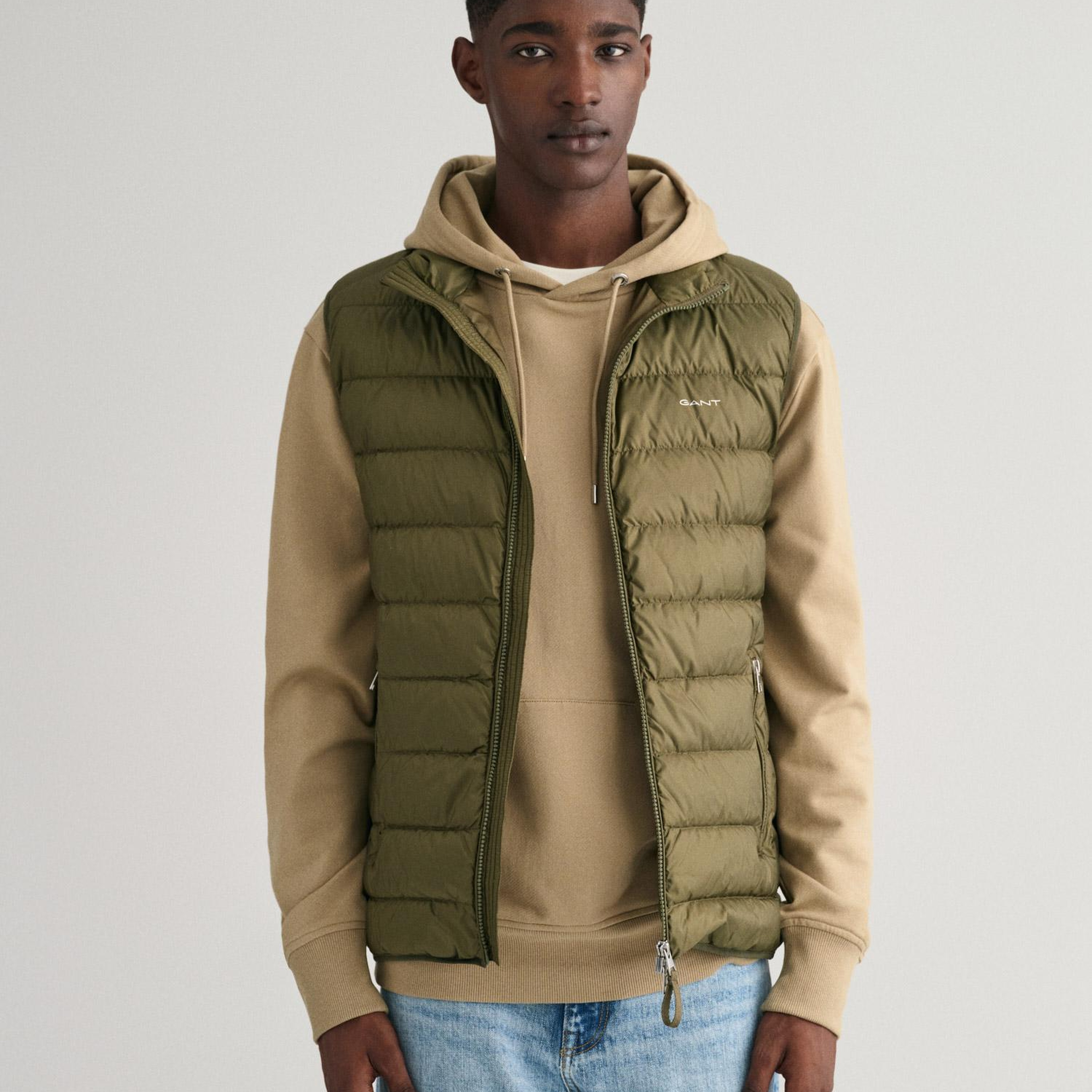 GANT Erkek Yeşil Regular Fit Dik Yaka Kapitone Yelek