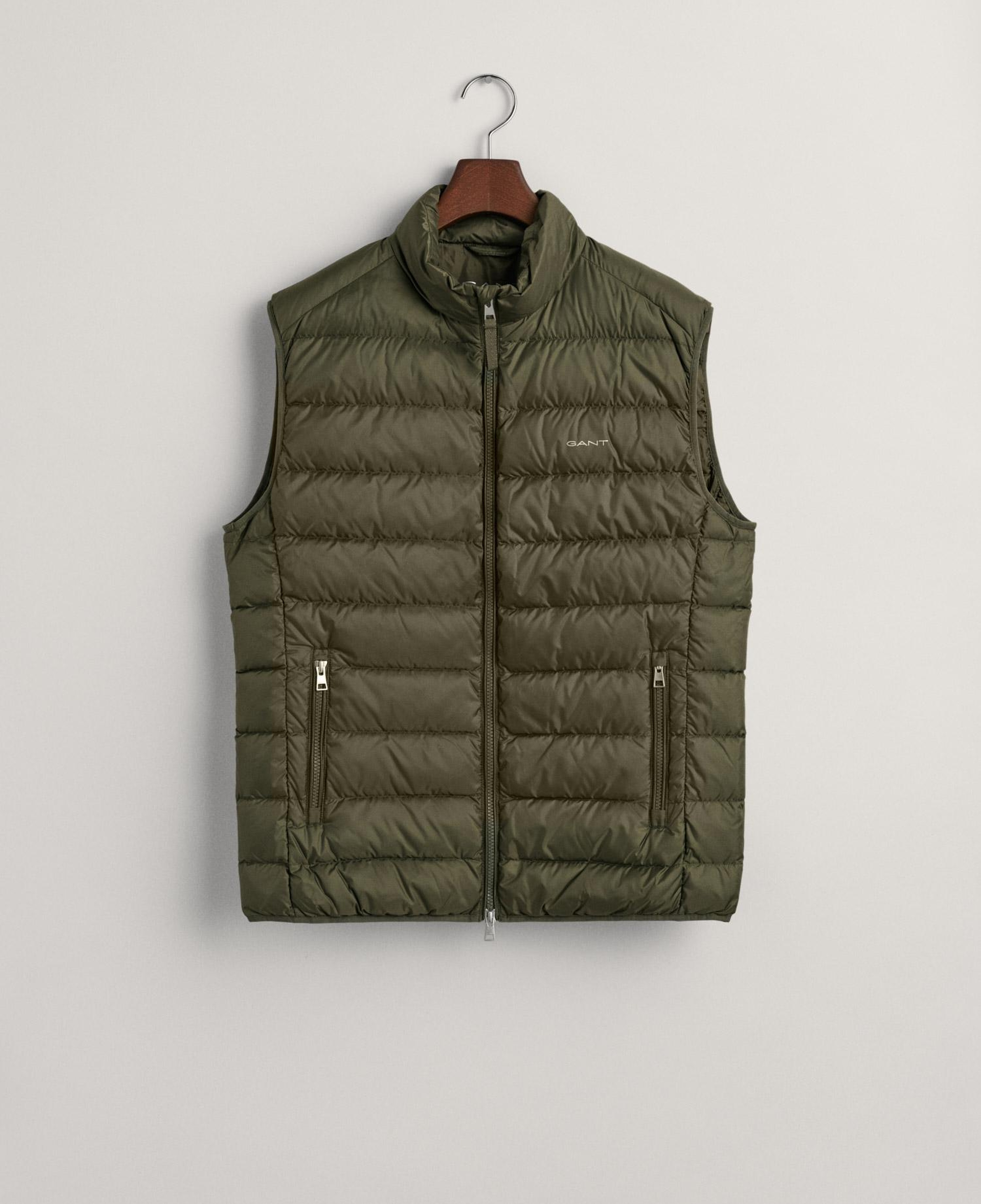 GANT Erkek Yeşil Regular Fit Dik Yaka Kapitone Yelek