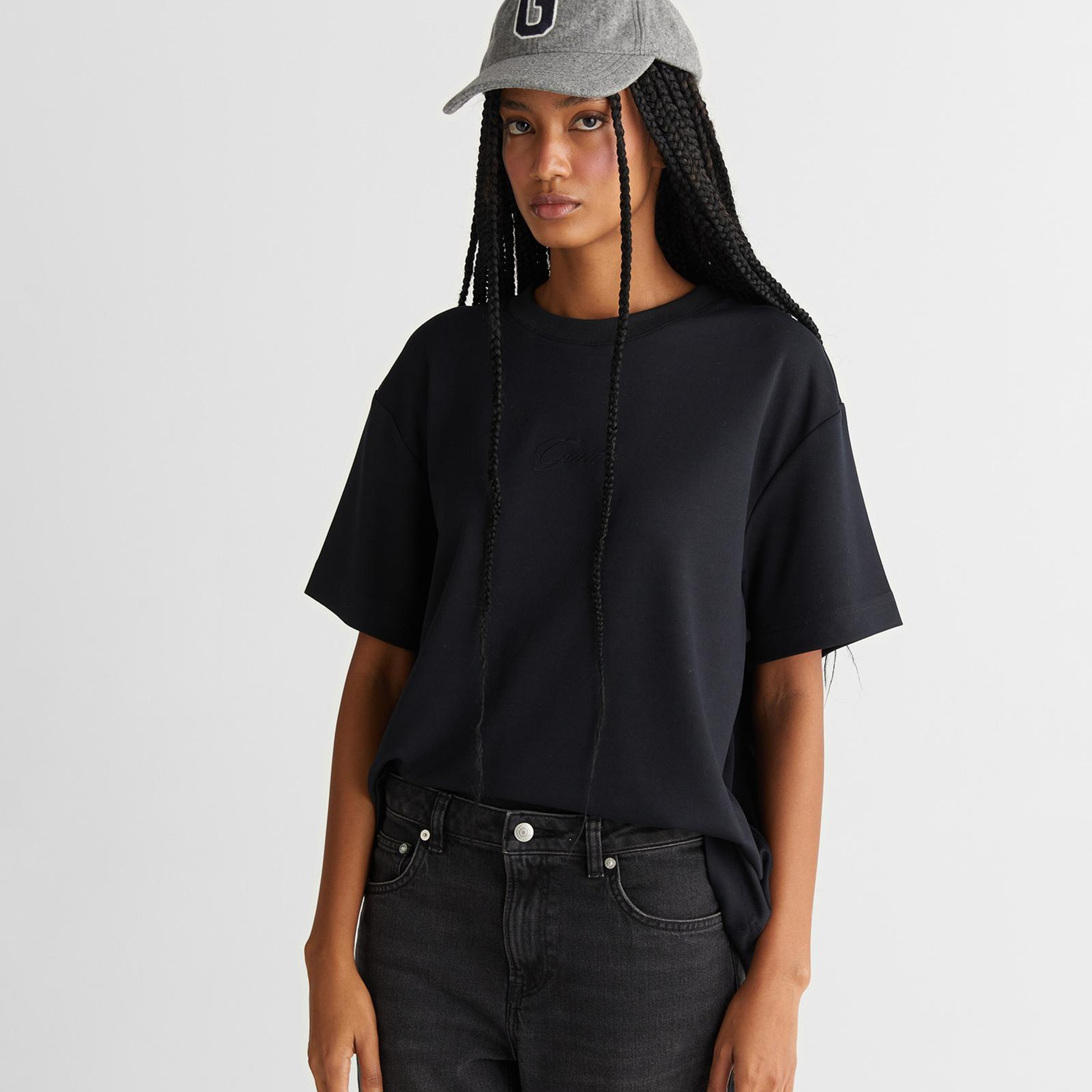 Kadın Siyah Relaxed Fit T-Shirt