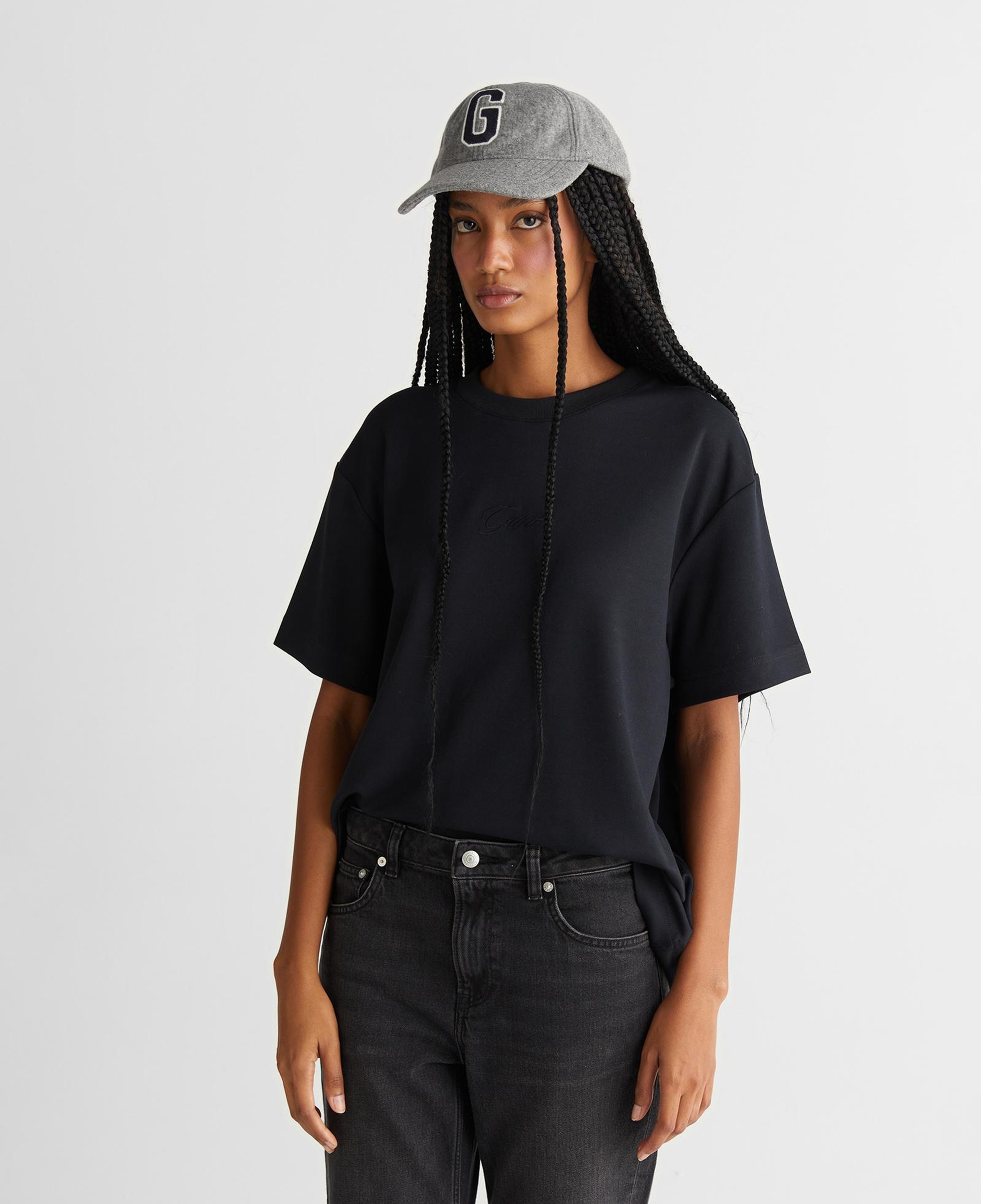 Kadın Siyah Relaxed Fit T-Shirt