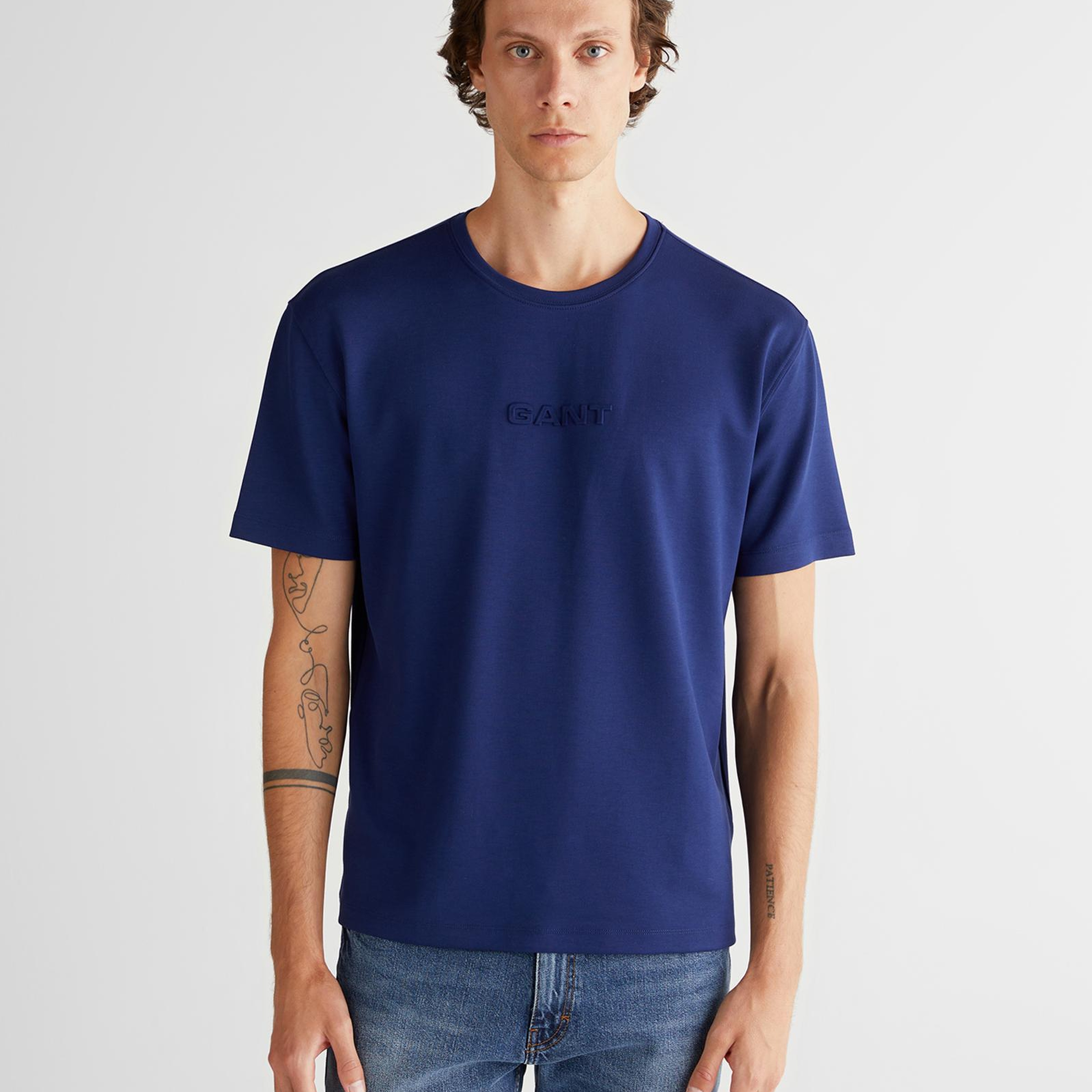 Erkek Mavi Relaxed Fit T-Shirt