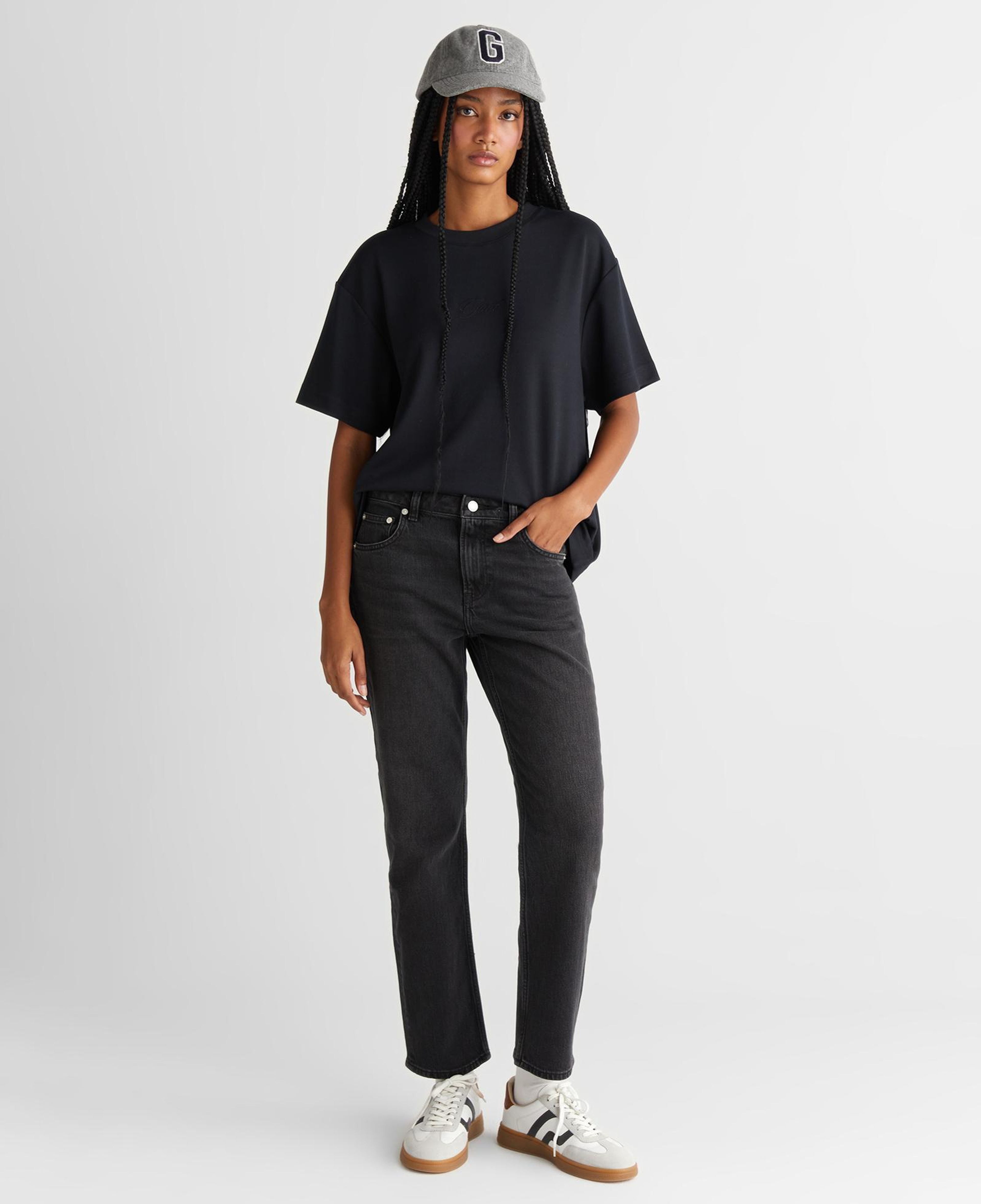 Kadın Siyah Relaxed Fit T-Shirt
