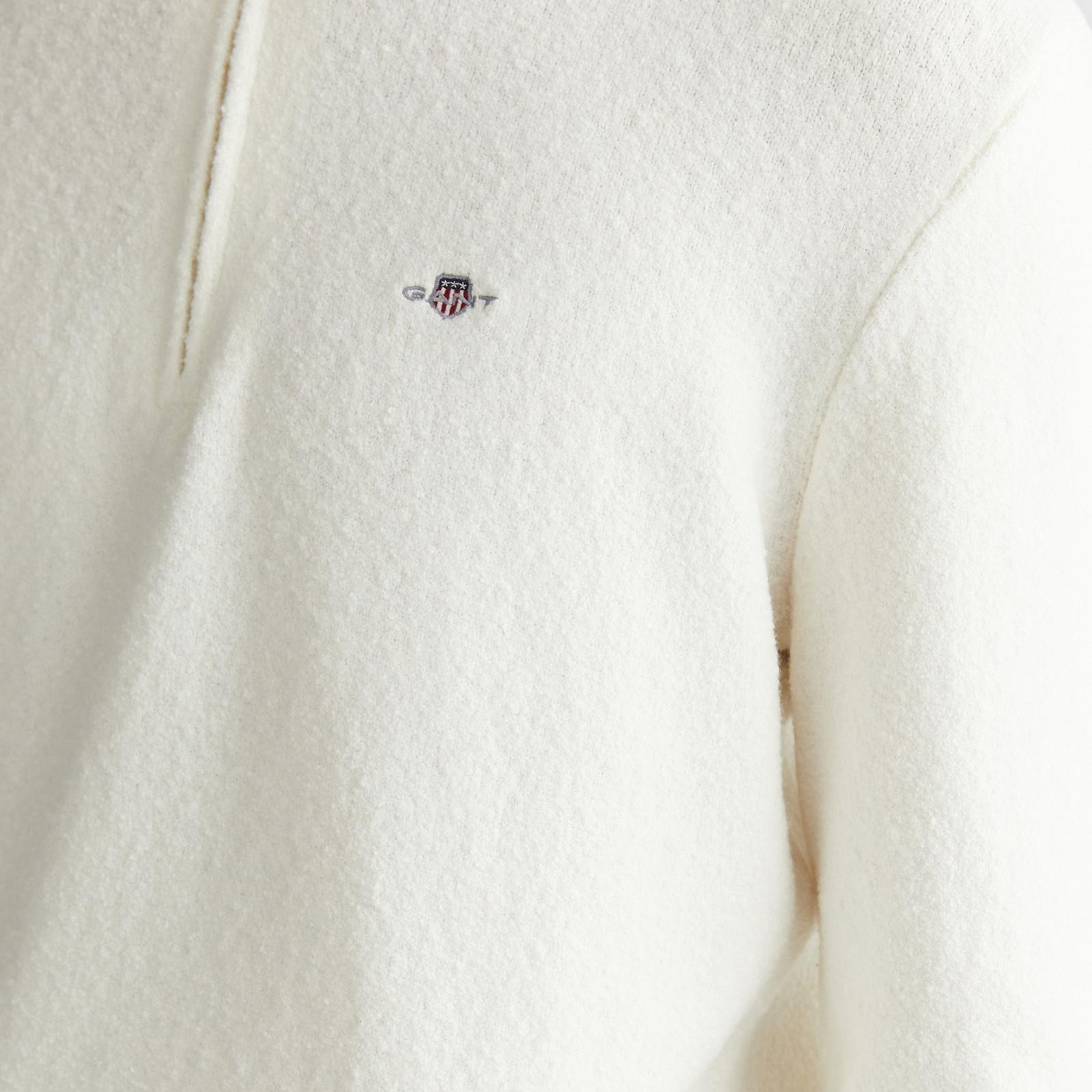 GANT Erkek Beyaz Relaxed Fit Fermuarlı Triko