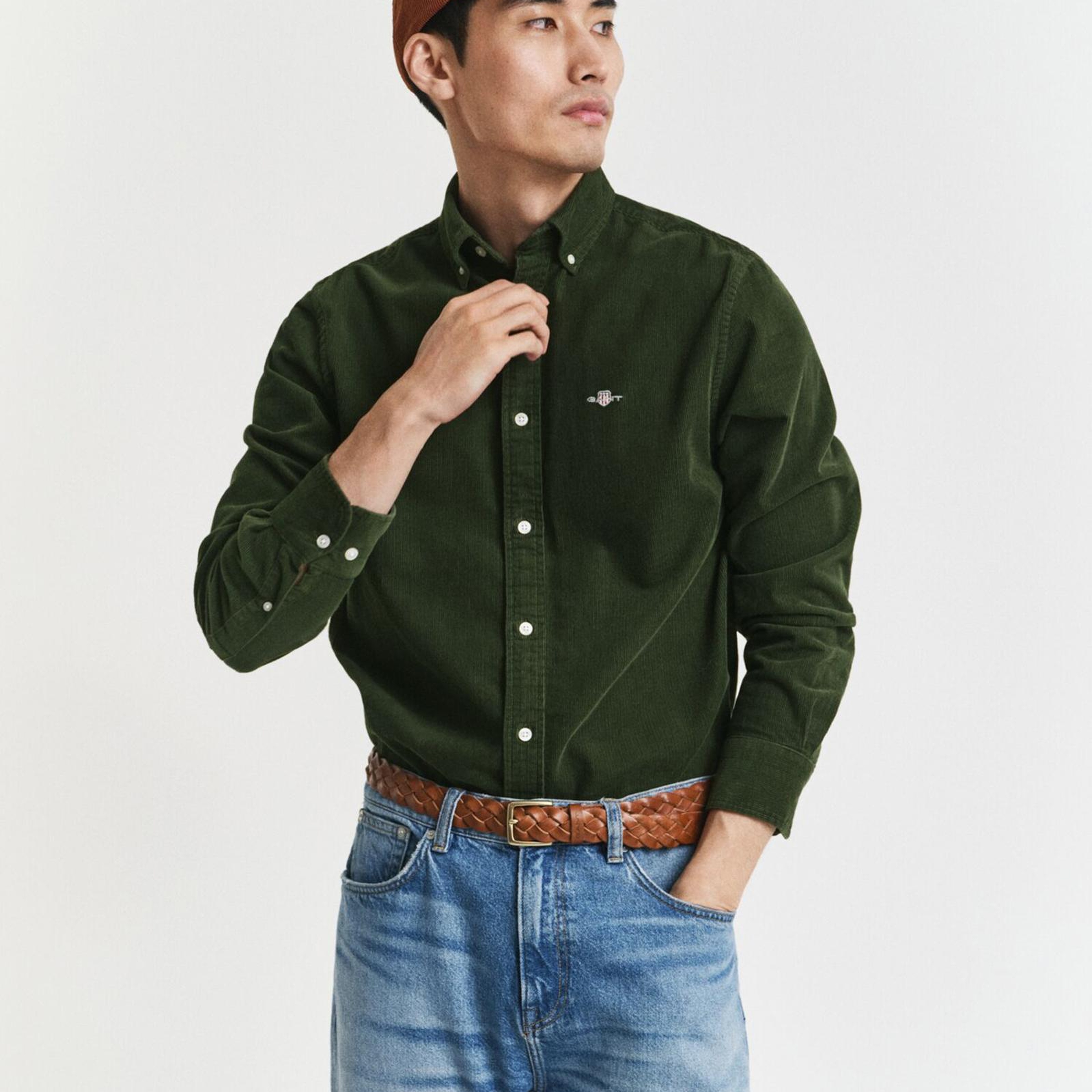 GANT Erkek Haki Regular Fit Düğmeli Gömlek