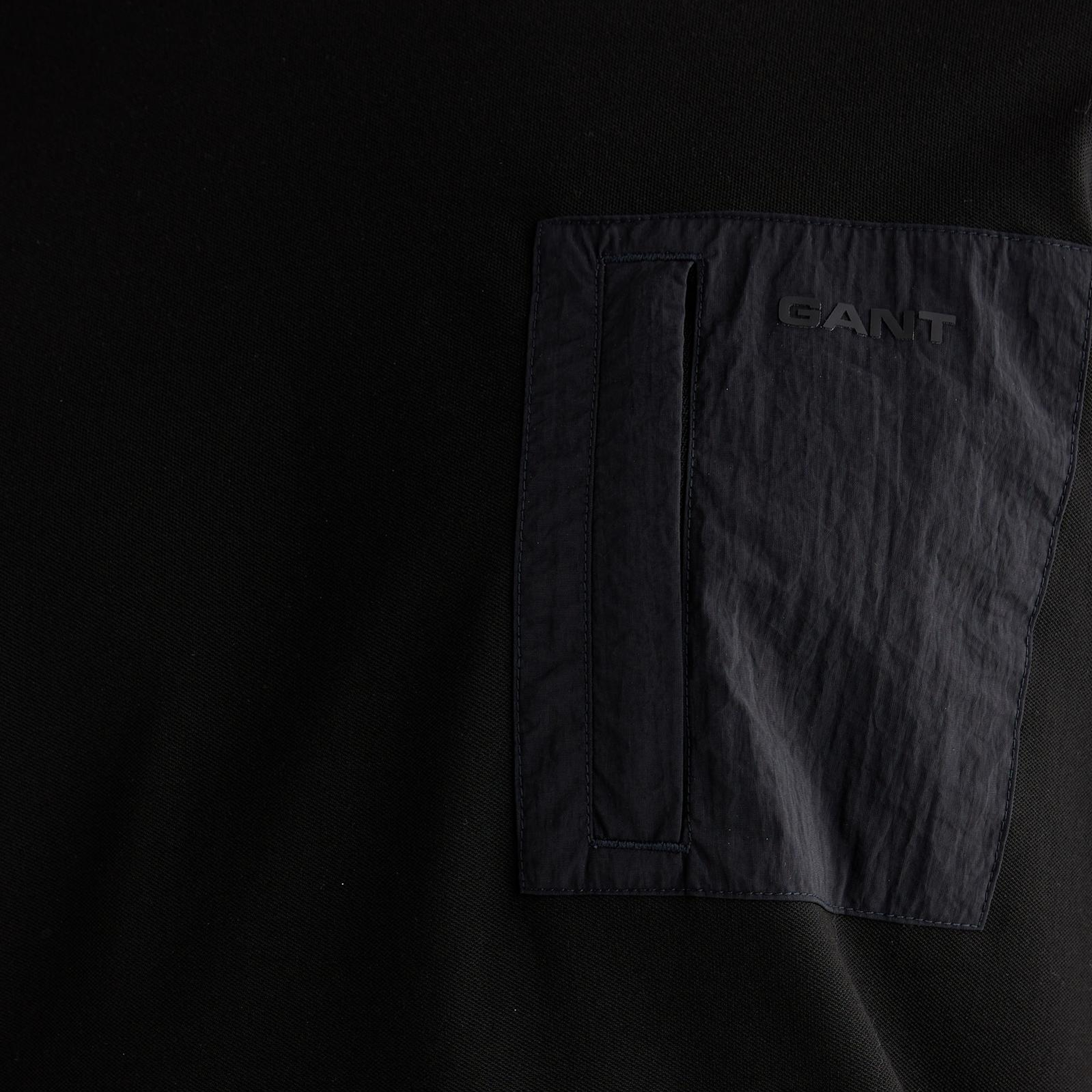 GANT Erkek Siyah Regular Fit Bisiklet Yaka T-Shirt