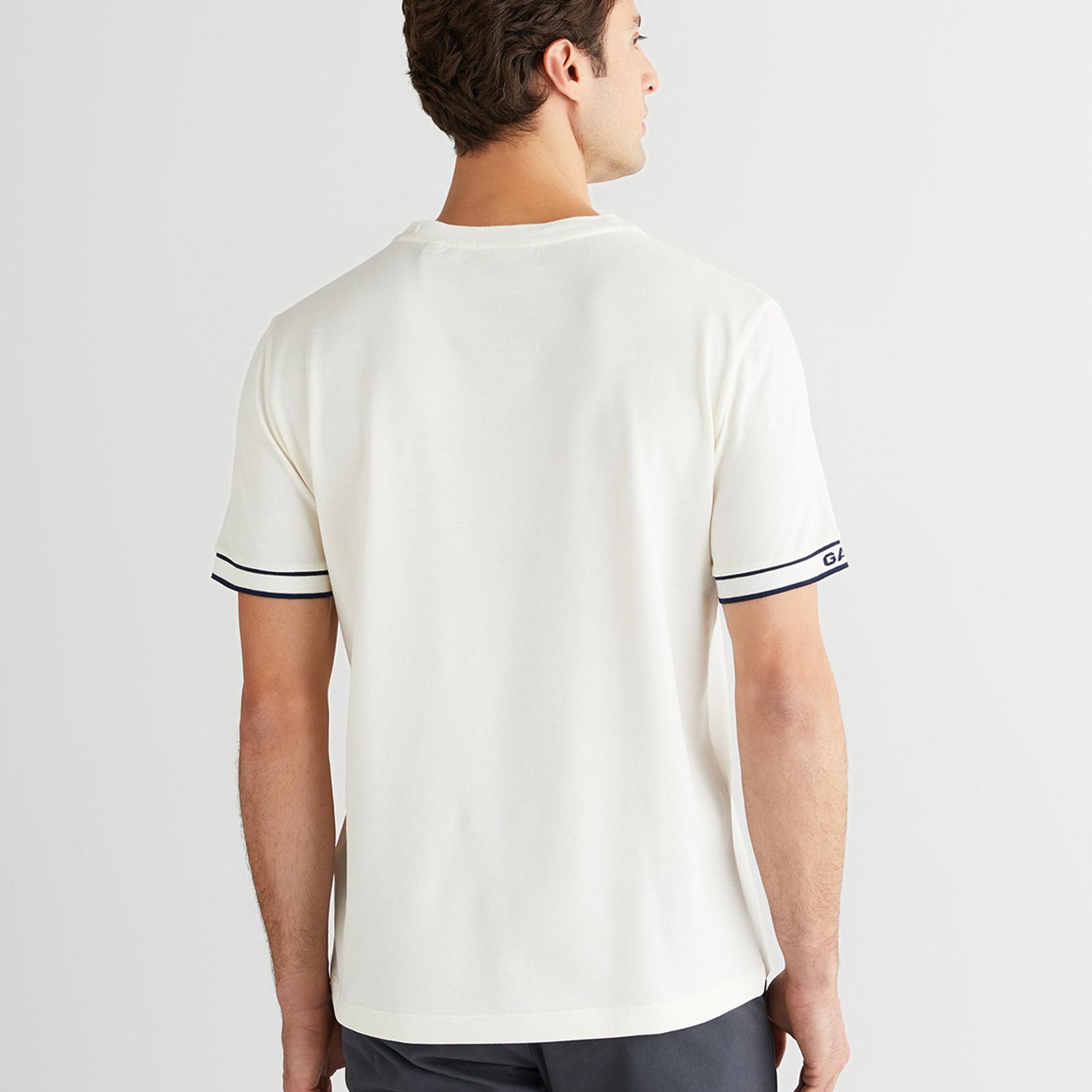 GANT Erkek Beyaz Regular Fit Bisiklet Yaka T-Shirt