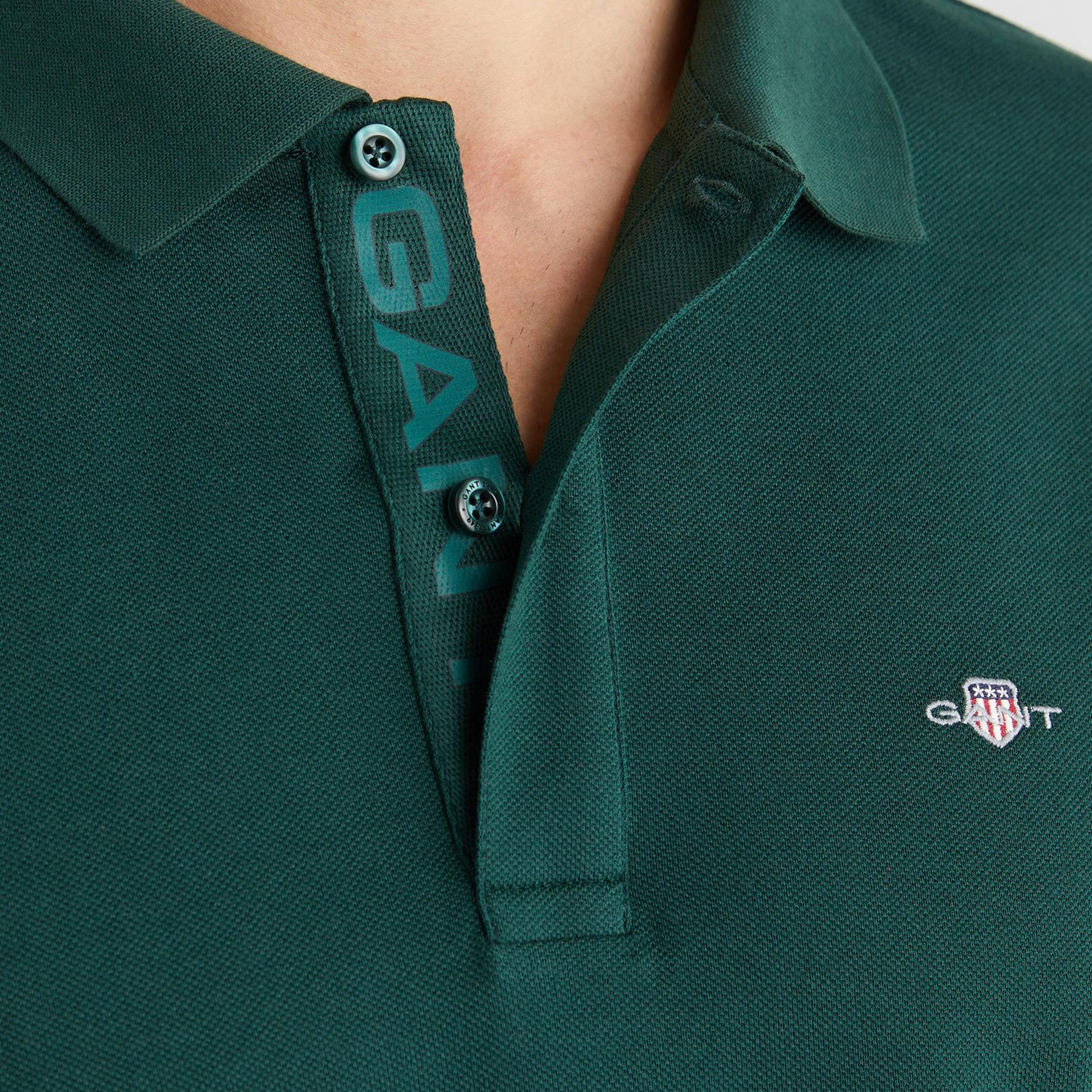 GANT Erkek Yeşil Regular Fit Polo Yaka Polo