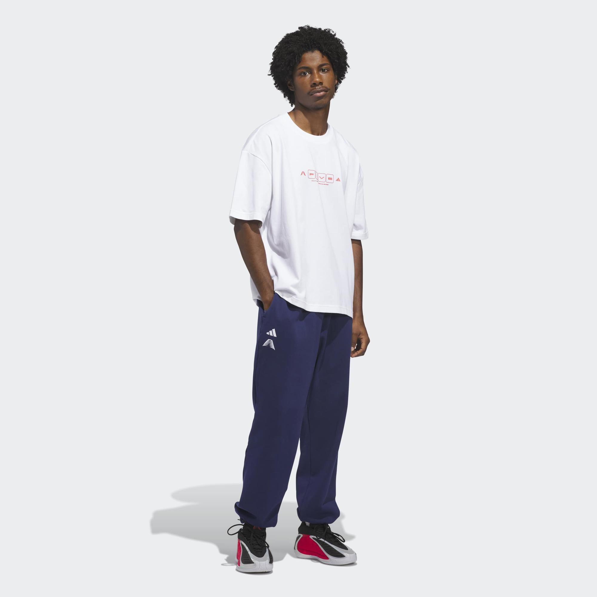 adidas Anthony Edwards World Of 5 Erkek Beyaz Basketbol T-Shirt