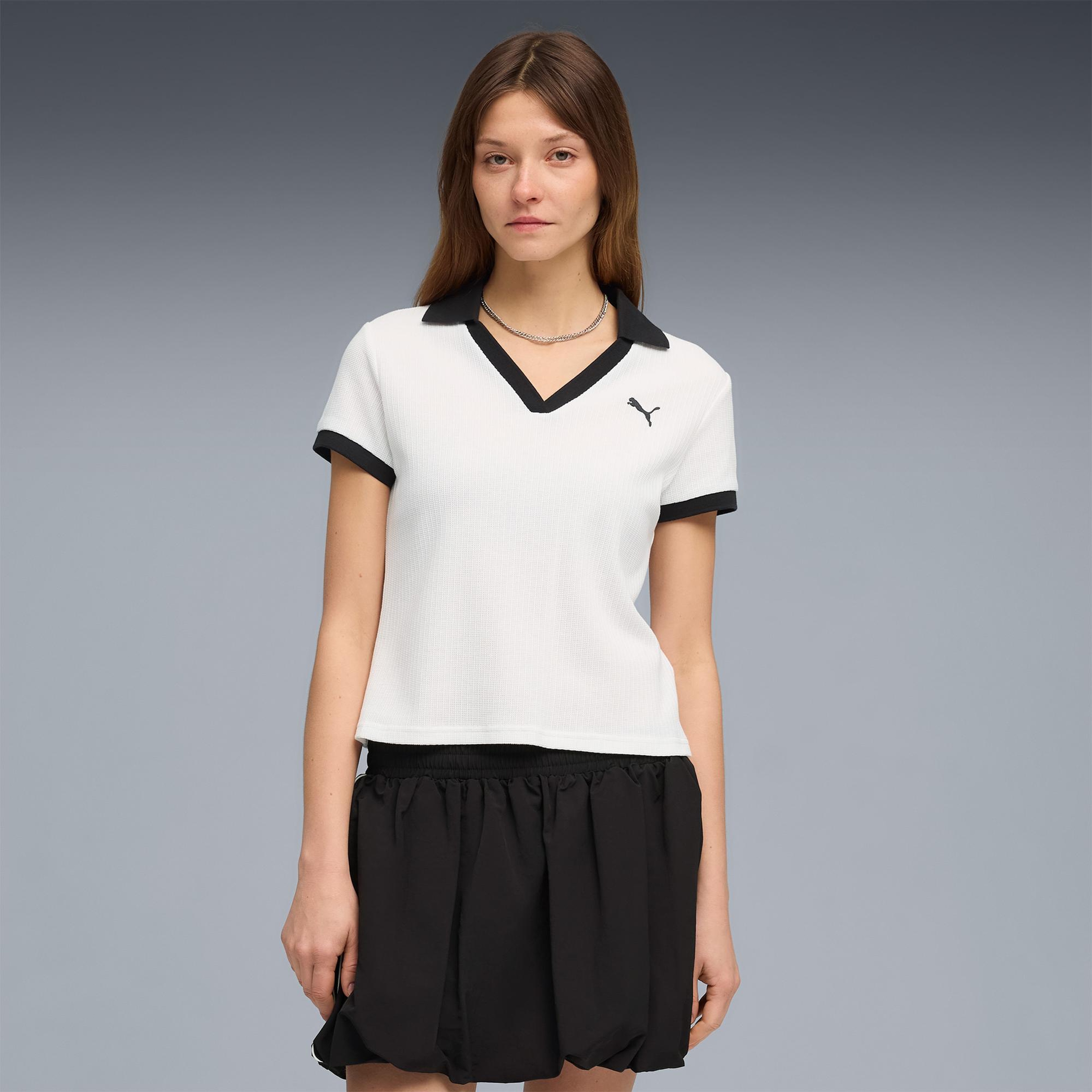 Puma Wardrobe Essentials Kadın Beyaz Polo